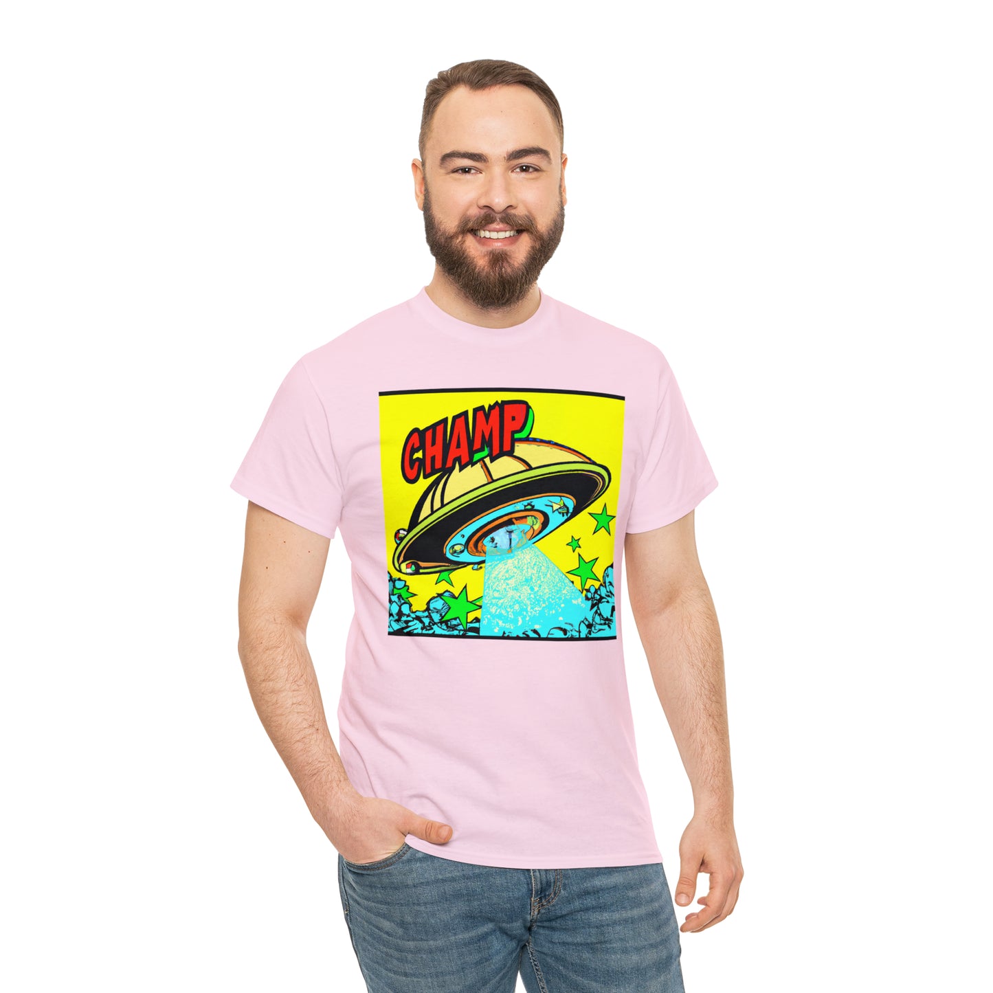 CHAMP UFO 18 - 1600's Style Comic Art - AI Art - Gildan Heavy Cotton Tee