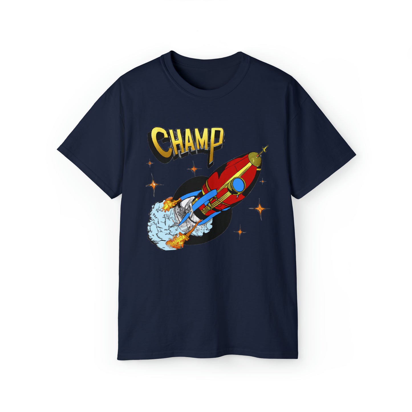 CHAMP Spaceship 11 - 1700's Style Comic Art - AI Art - Gildan Ultra Cotton Tee