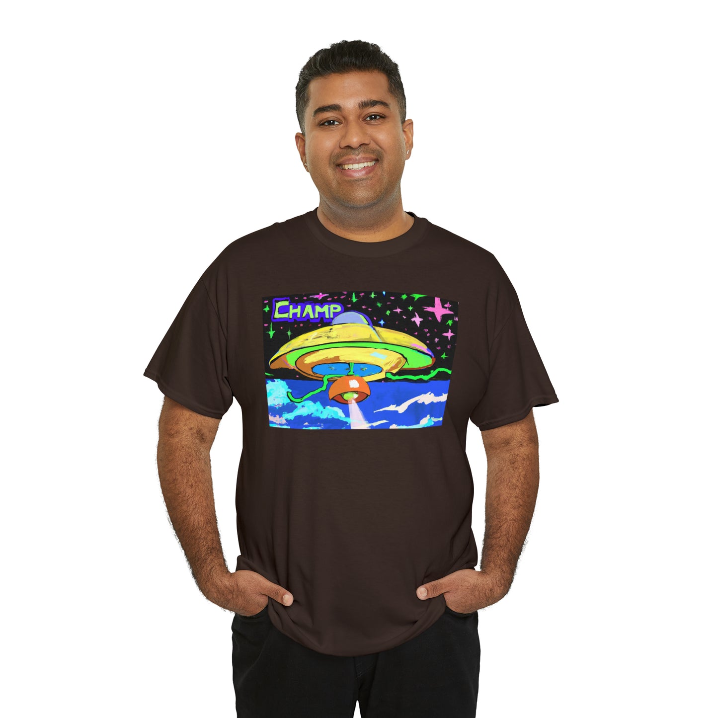 CHAMP UFO 15 - Post-Modern Style - AI Art - Gildan Heavy Cotton Tee