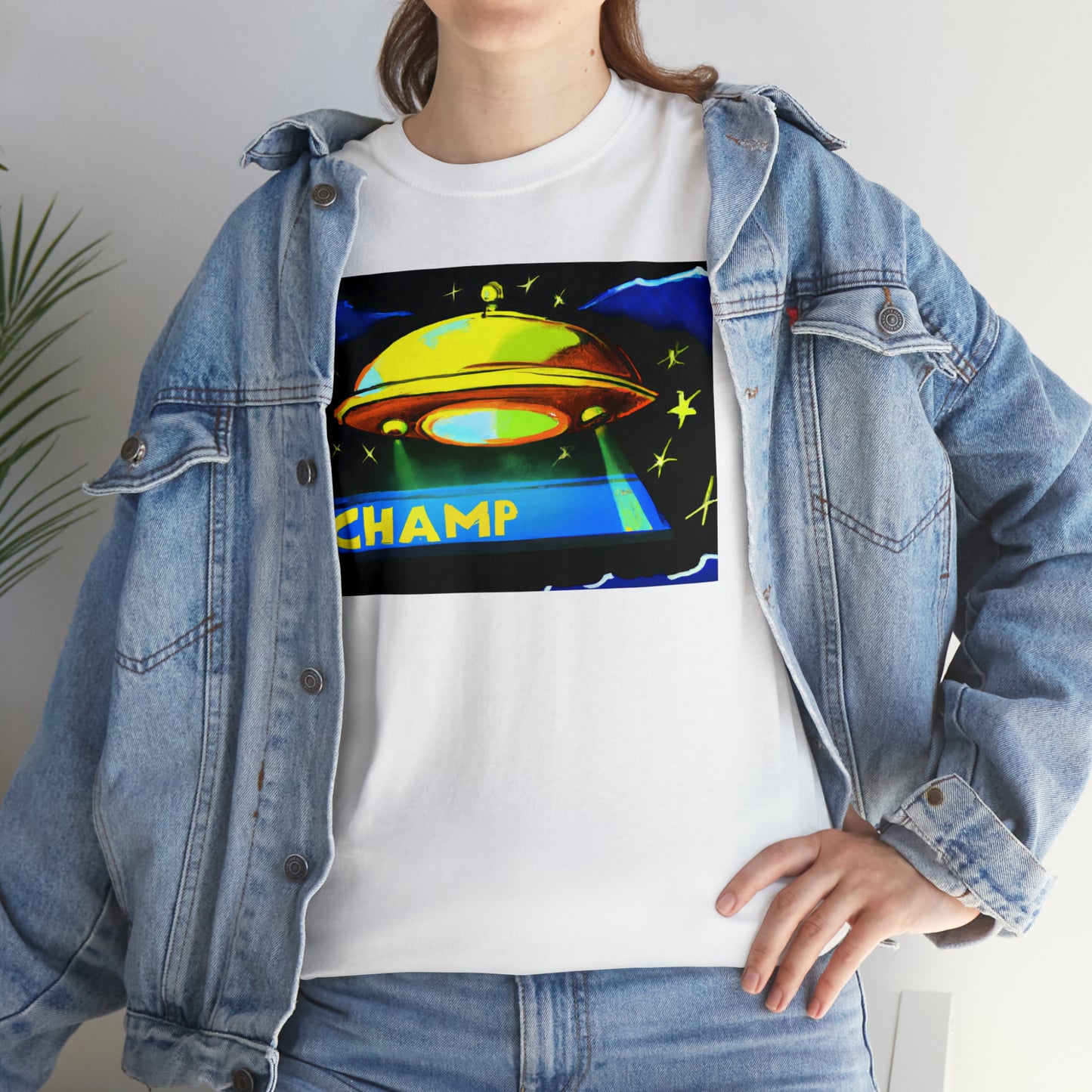 CHAMP UFO 14 - Post-Modern Style - AI Art - Gildan Heavy Cotton Tee