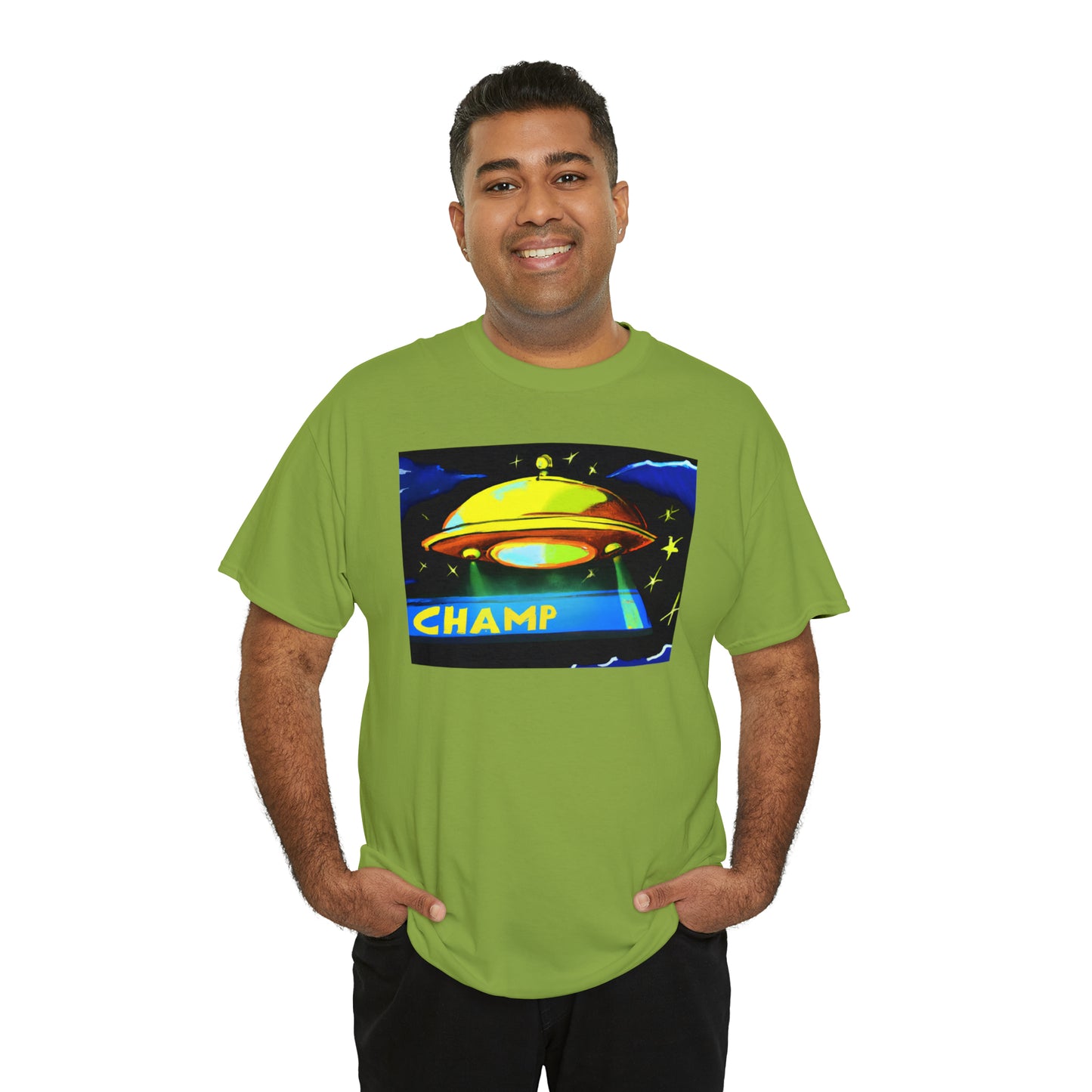 CHAMP UFO 14 - Post-Modern Style - AI Art - Gildan Heavy Cotton Tee