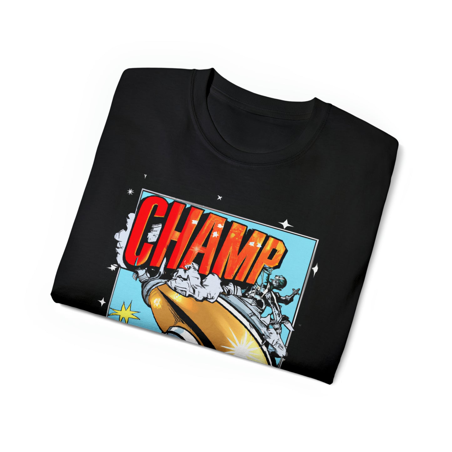 CHAMP UFO 5 - 1950's Style Comic Book Art - AI Art - Gildan Ultra Cotton Tee