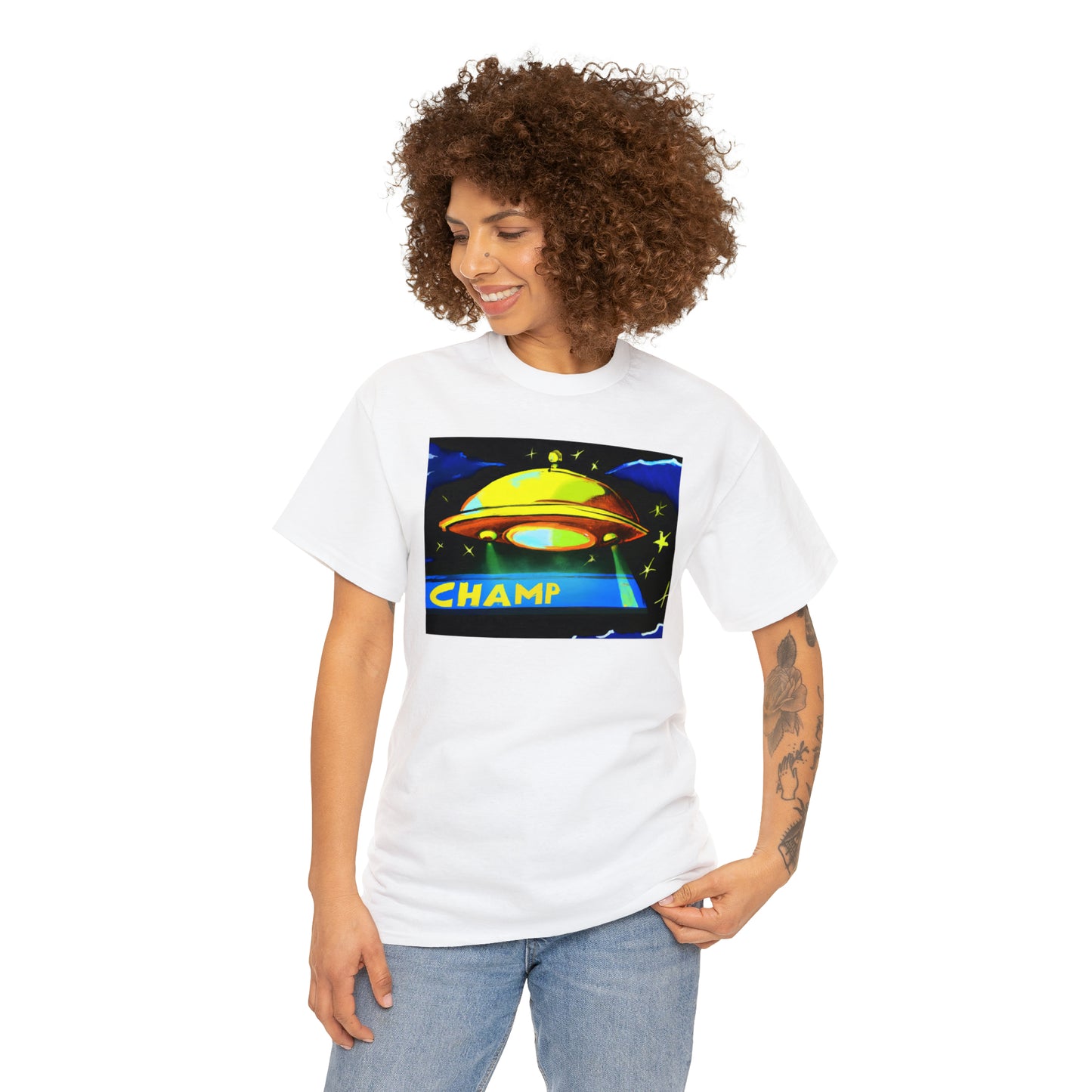 CHAMP UFO 14 - Post-Modern Style - AI Art - Gildan Heavy Cotton Tee