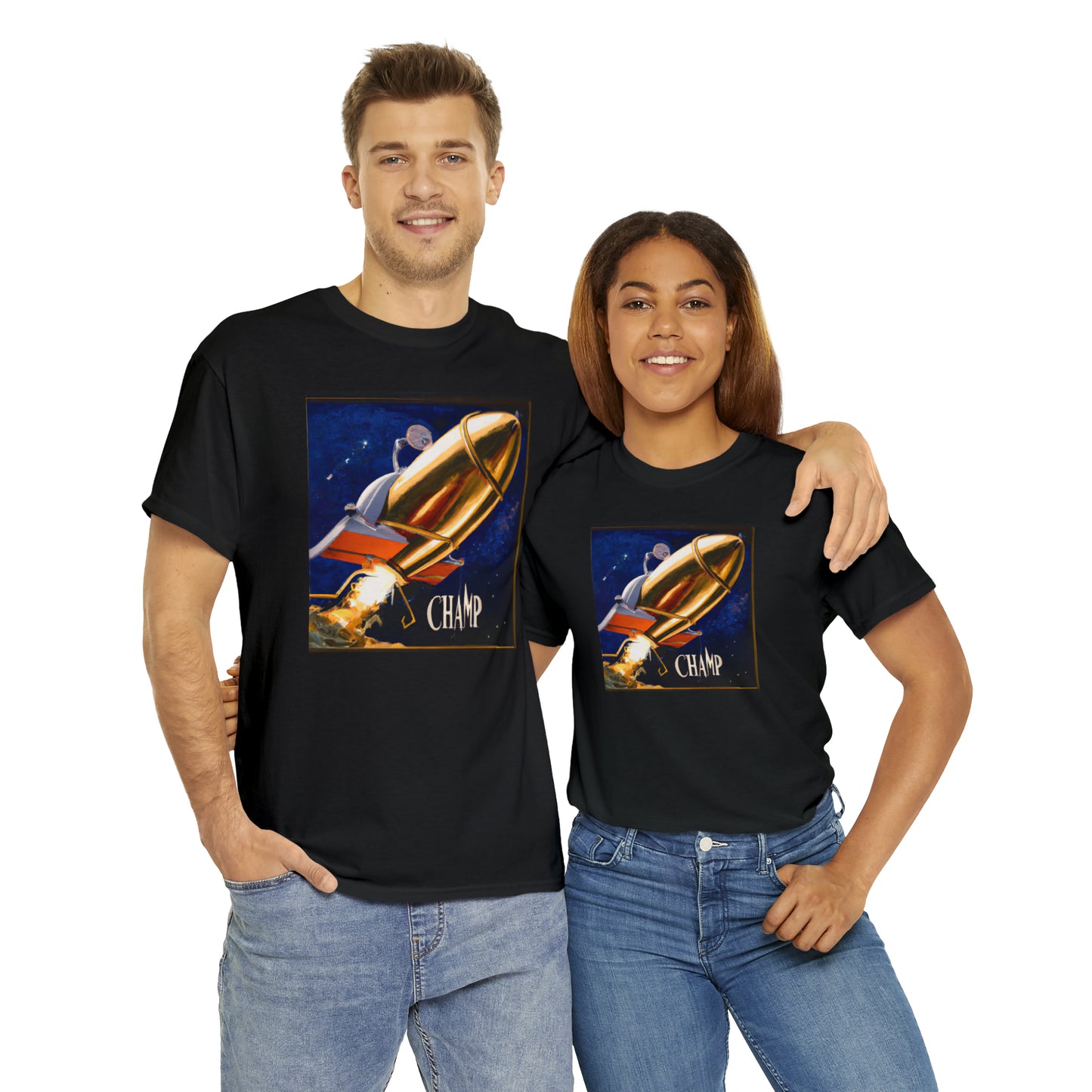 CHAMP Spaceship 9 - Renaissance Style - AI Art - Gildan Heavy Cotton Tee