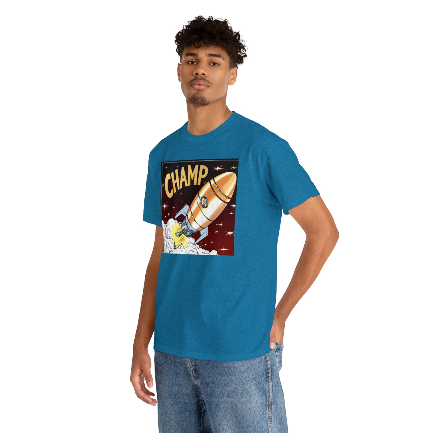 CHAMP Spaceship 12 - 1800's Style Comic Art - AI Art - Gildan Heavy Cotton Tee