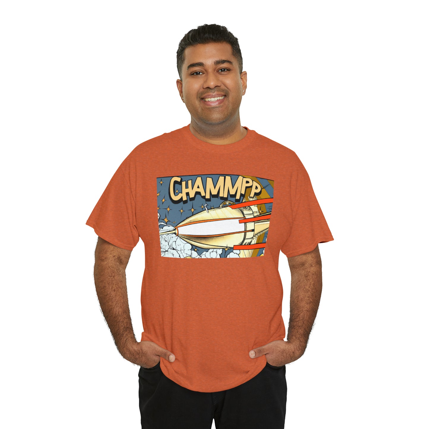 CHAMMPP Spaceship 2 - 1920's Style Comic - AI Art - Gildan Heavy Cotton Tee