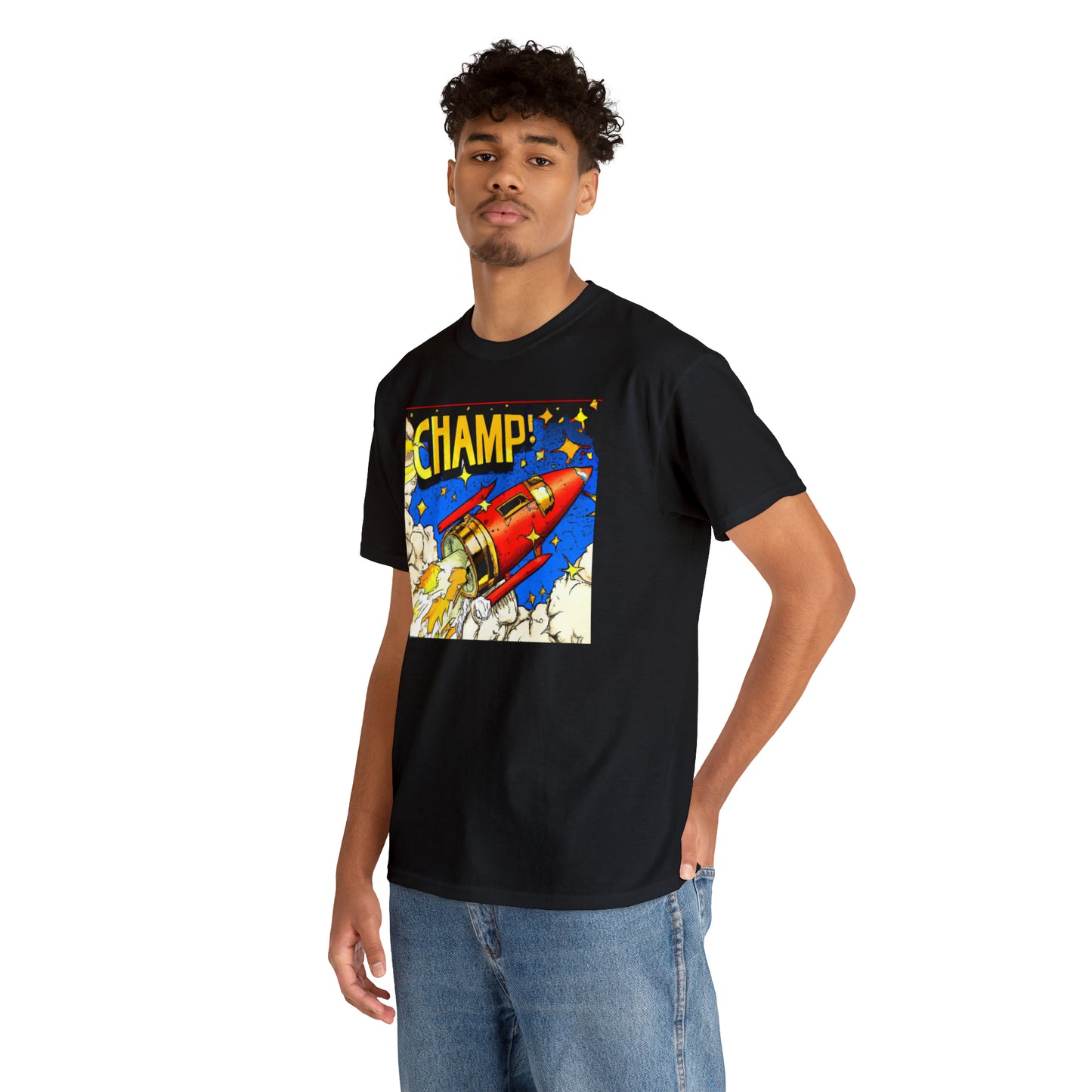 CHAMP! Spaceship 4 - 1700's Comic Style - AI Art - Gildan Heavy Cotton Tee