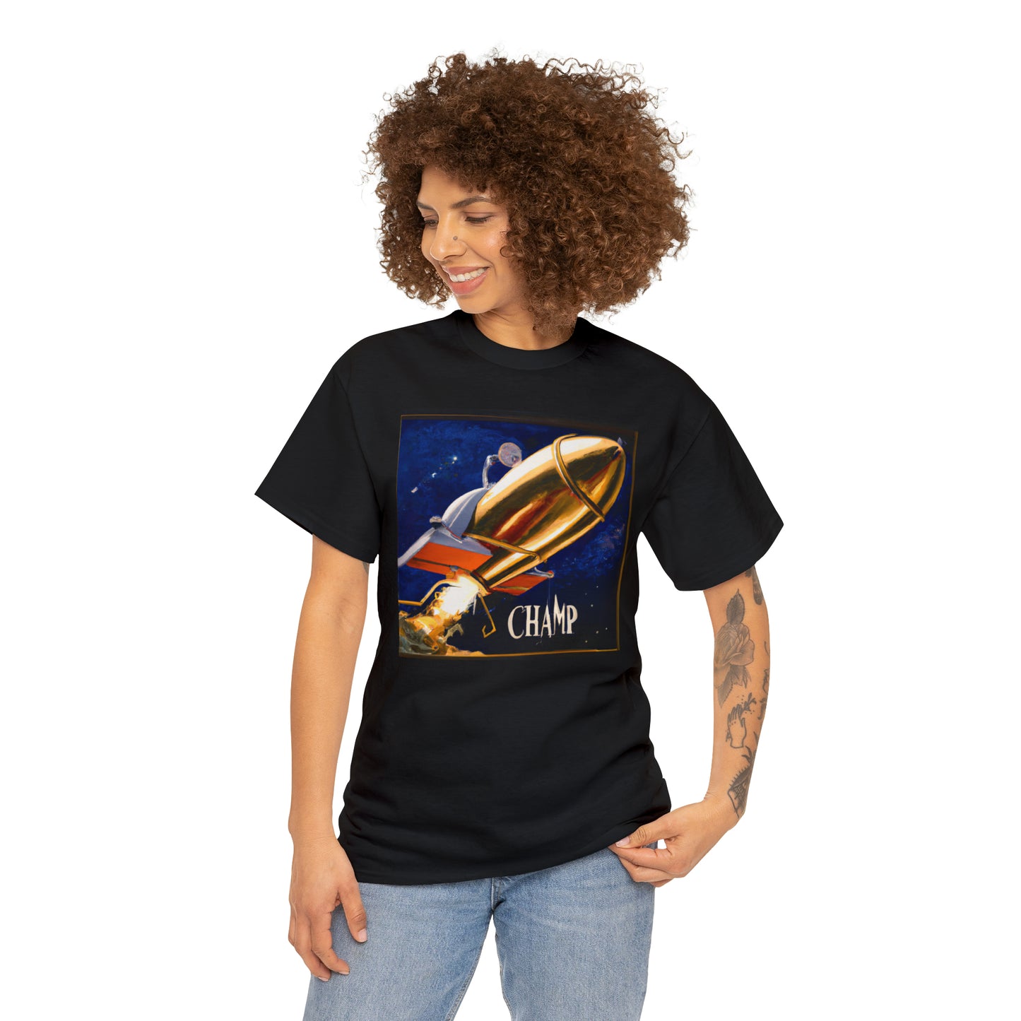 CHAMP Spaceship 9 - Renaissance Style - AI Art - Gildan Heavy Cotton Tee