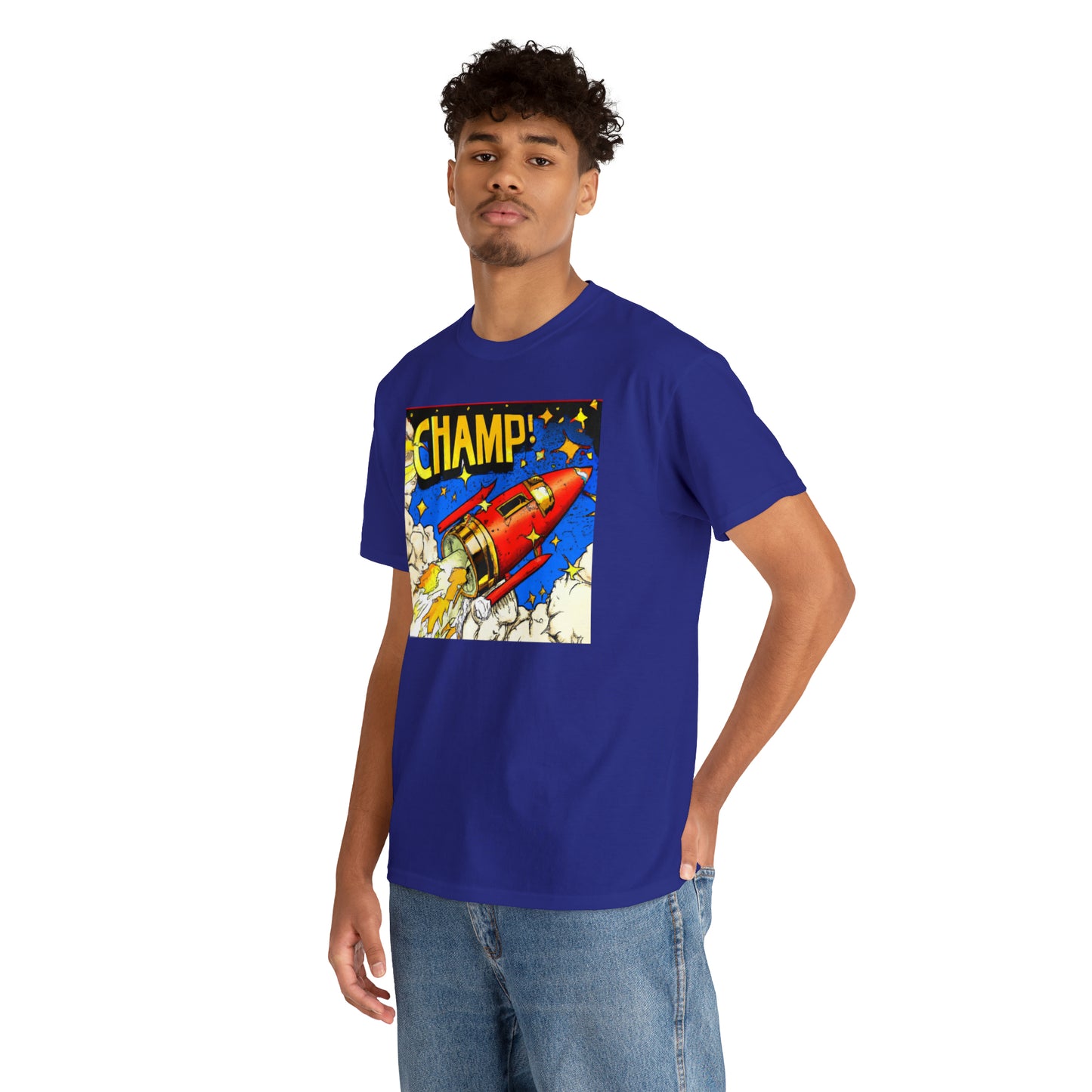 CHAMP! Spaceship 4 - 1700's Comic Style - AI Art - Gildan Heavy Cotton Tee