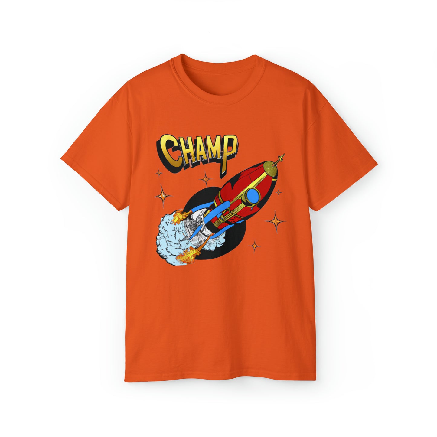 CHAMP Spaceship 11 - 1700's Style Comic Art - AI Art - Gildan Ultra Cotton Tee