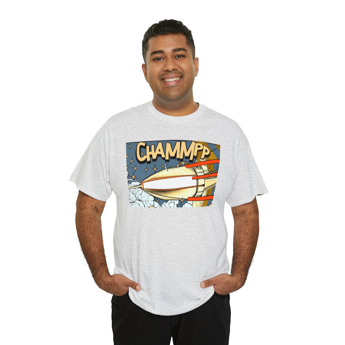 CHAMMPP Spaceship 2 - 1920's Style Comic - AI Art - Gildan Heavy Cotton Tee