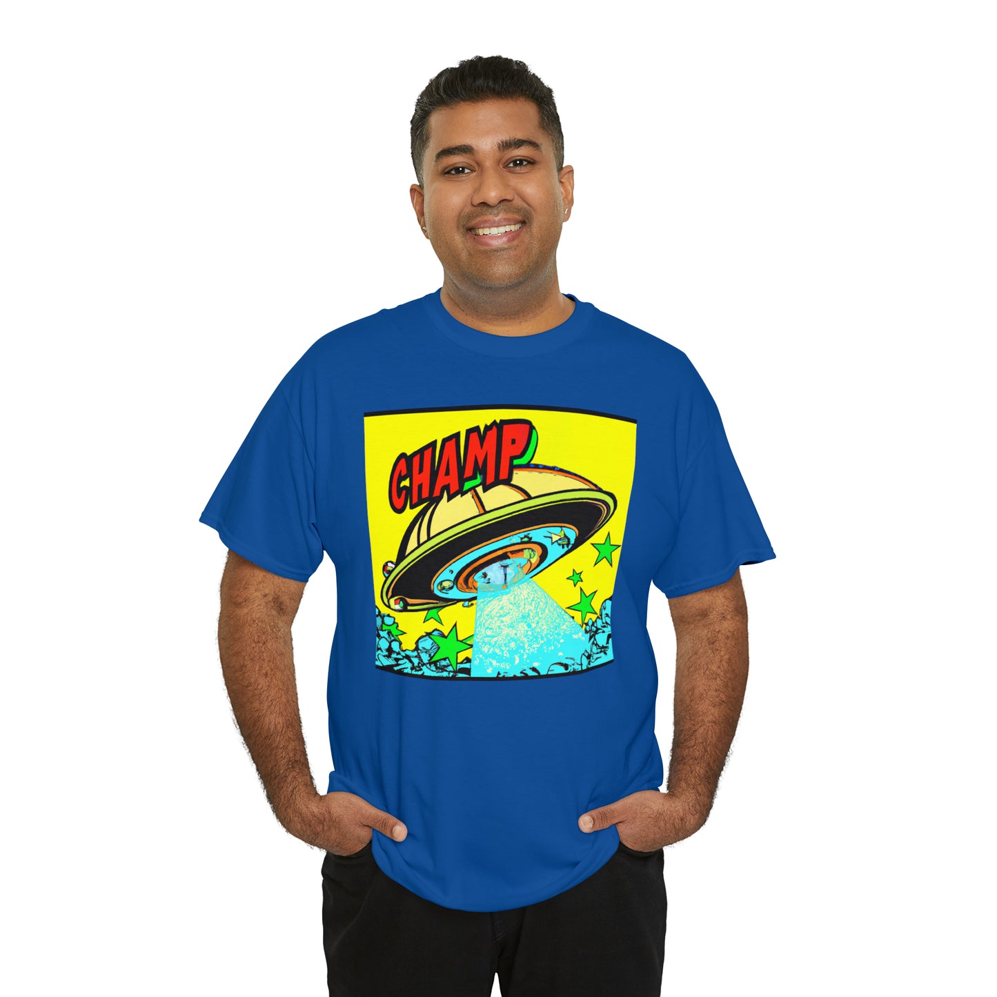 CHAMP UFO 18 - 1600's Style Comic Art - AI Art - Gildan Heavy Cotton Tee