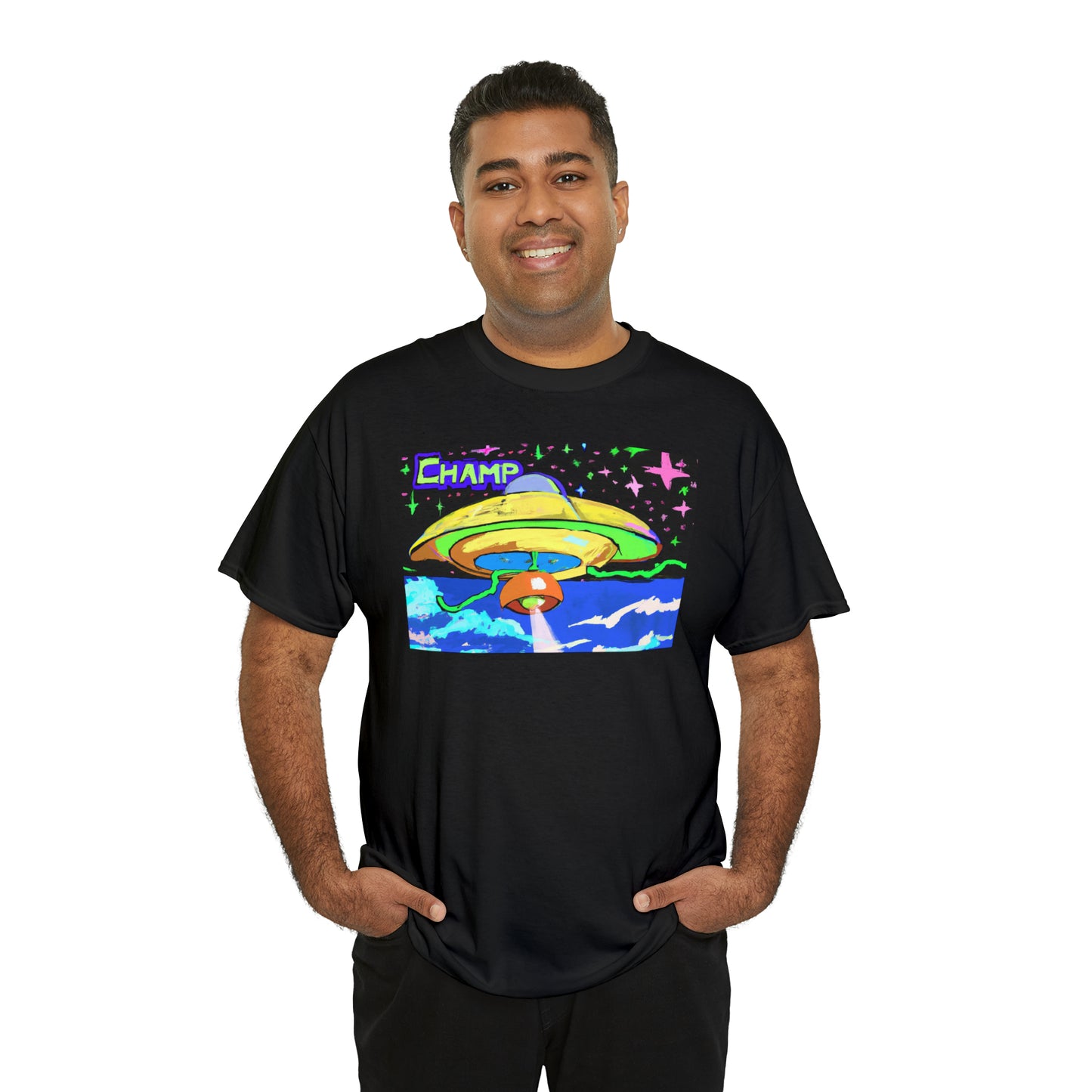 CHAMP UFO 15 - Post-Modern Style - AI Art - Gildan Heavy Cotton Tee