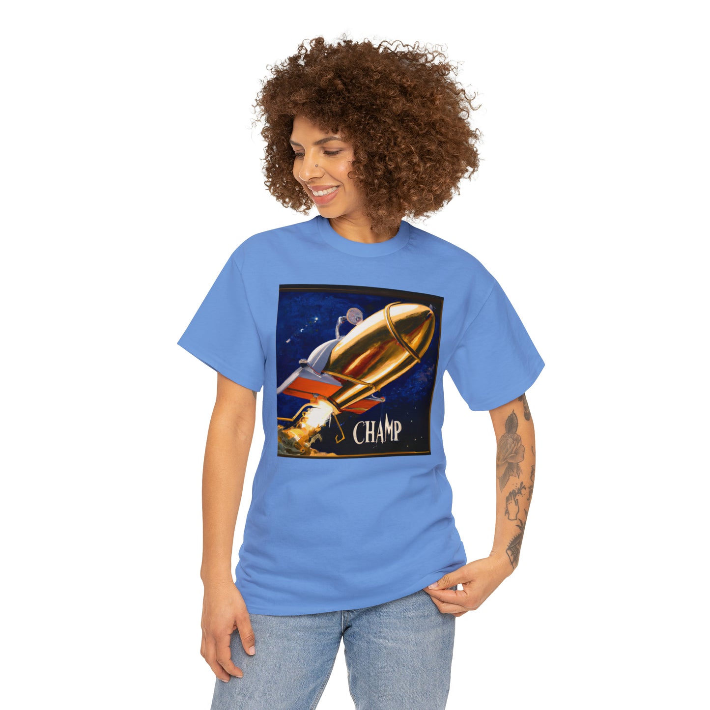 CHAMP Spaceship 9 - Renaissance Style - AI Art - Gildan Heavy Cotton Tee