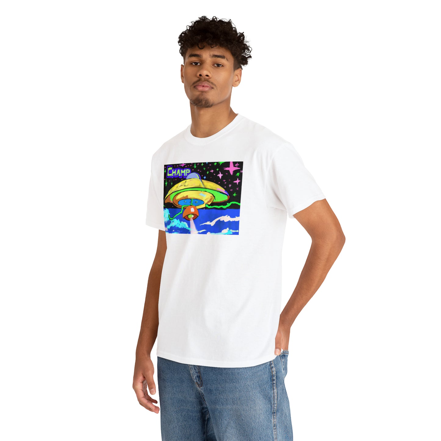 CHAMP UFO 15 - Post-Modern Style - AI Art - Gildan Heavy Cotton Tee