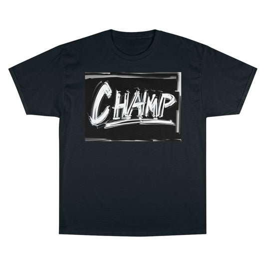 CHAMP Logo B&W Fingerpaint Style - AI Art - Champion T-Shirt