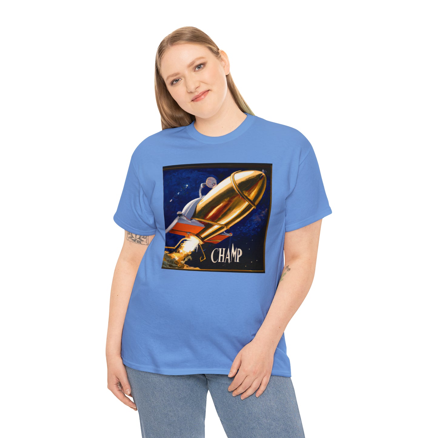 CHAMP Spaceship 9 - Renaissance Style - AI Art - Gildan Heavy Cotton Tee