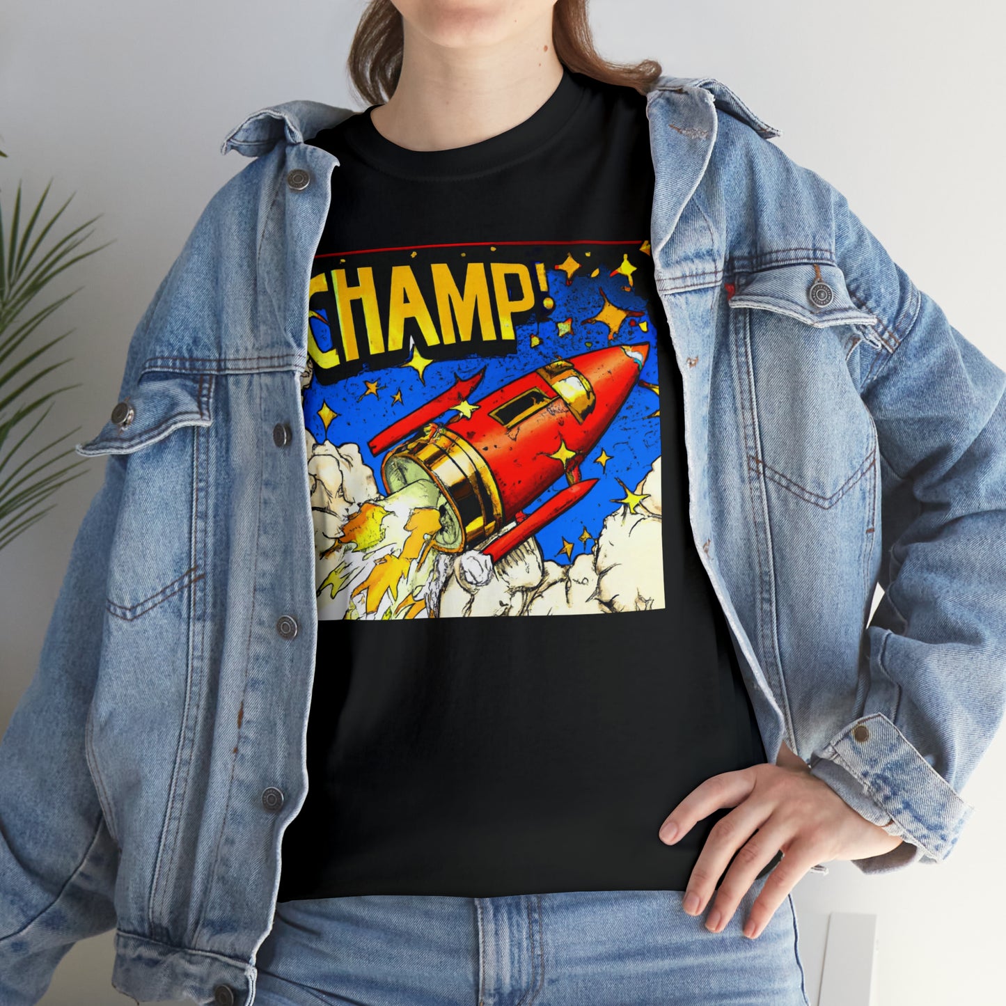 CHAMP! Spaceship 4 - 1700's Comic Style - AI Art - Gildan Heavy Cotton Tee