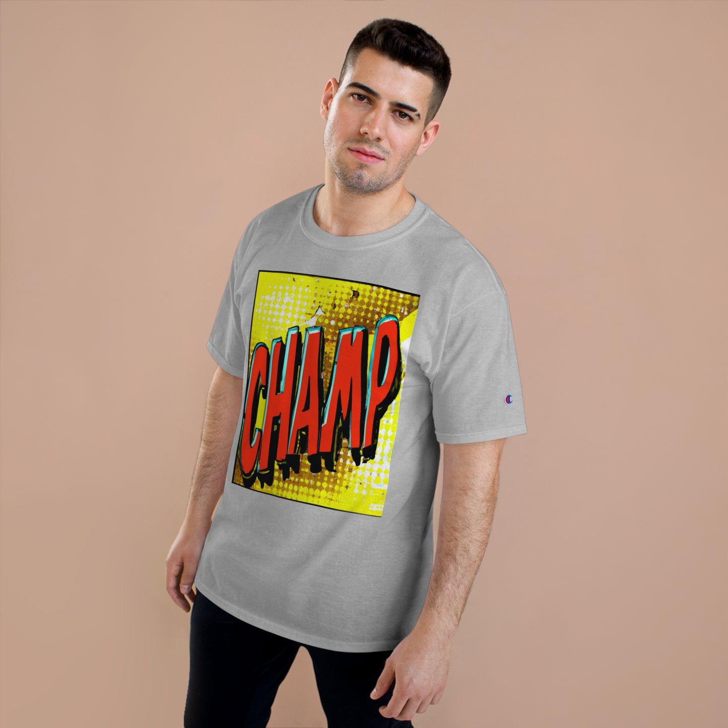 CHAMP Logo 1980's Comic Book Art Style - AI Art - Champion T-Shirt