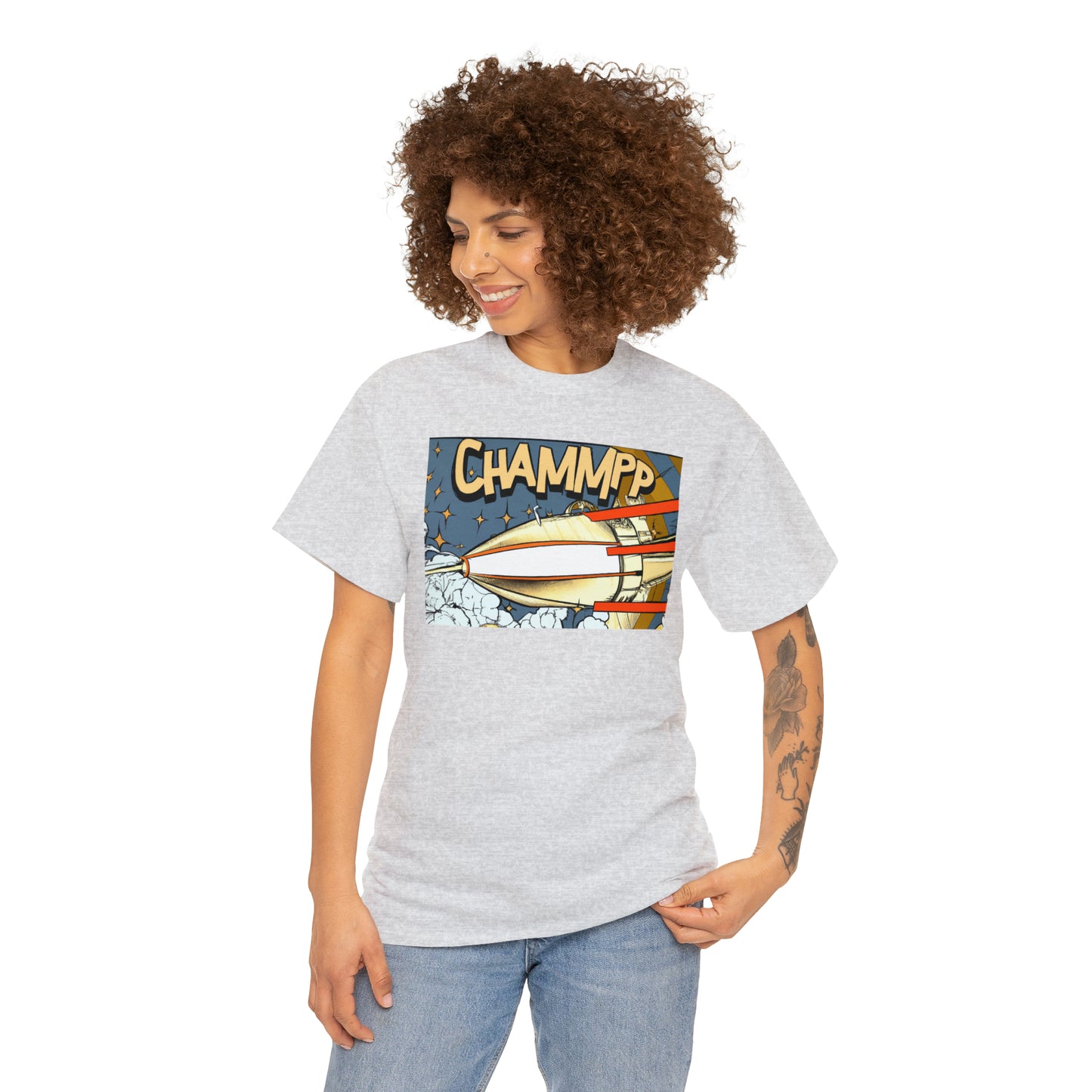 CHAMMPP Spaceship 2 - 1920's Style Comic - AI Art - Gildan Heavy Cotton Tee