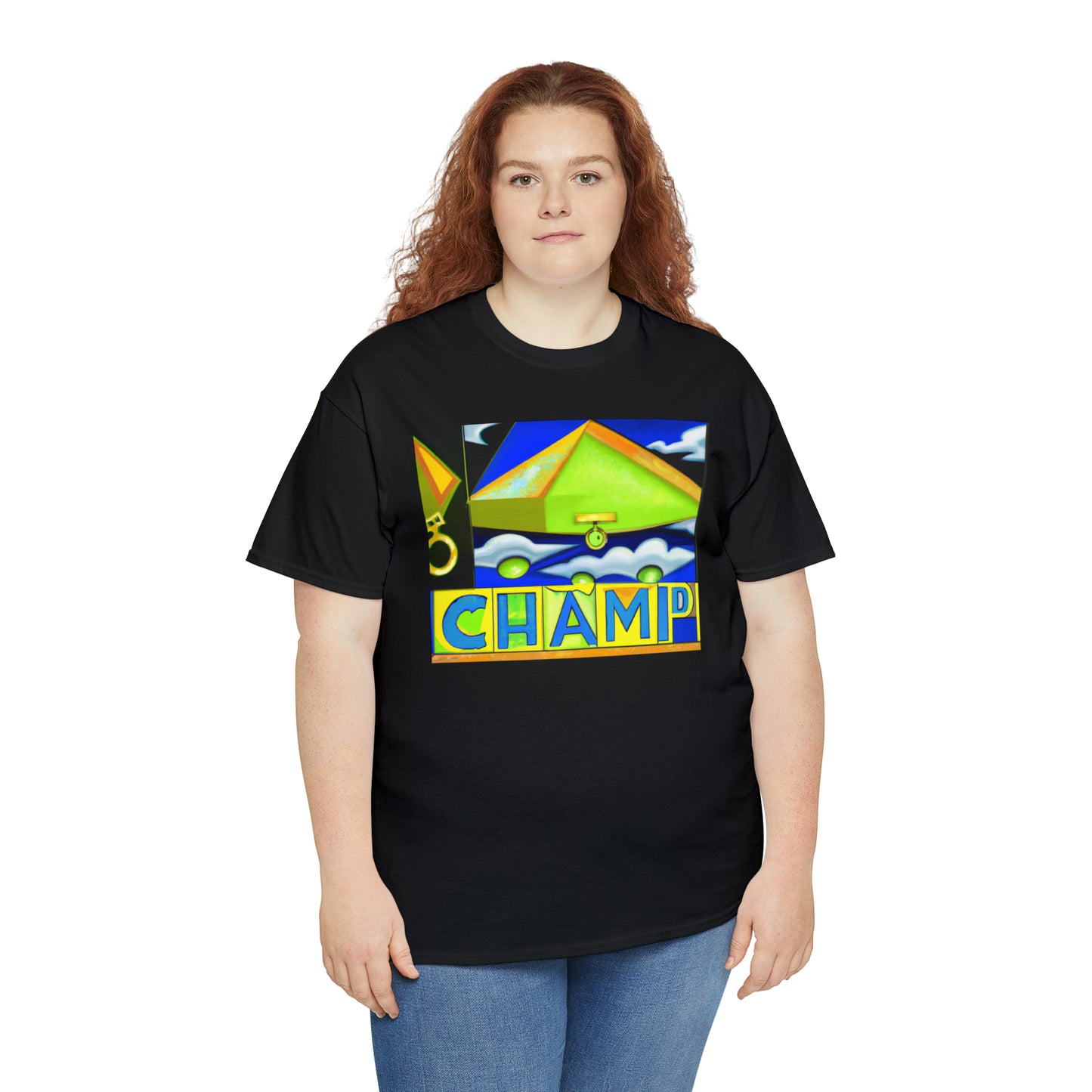 CHAMP UFO 11 - Cubist Style - AI Art - Gildan Heavy Cotton Tee