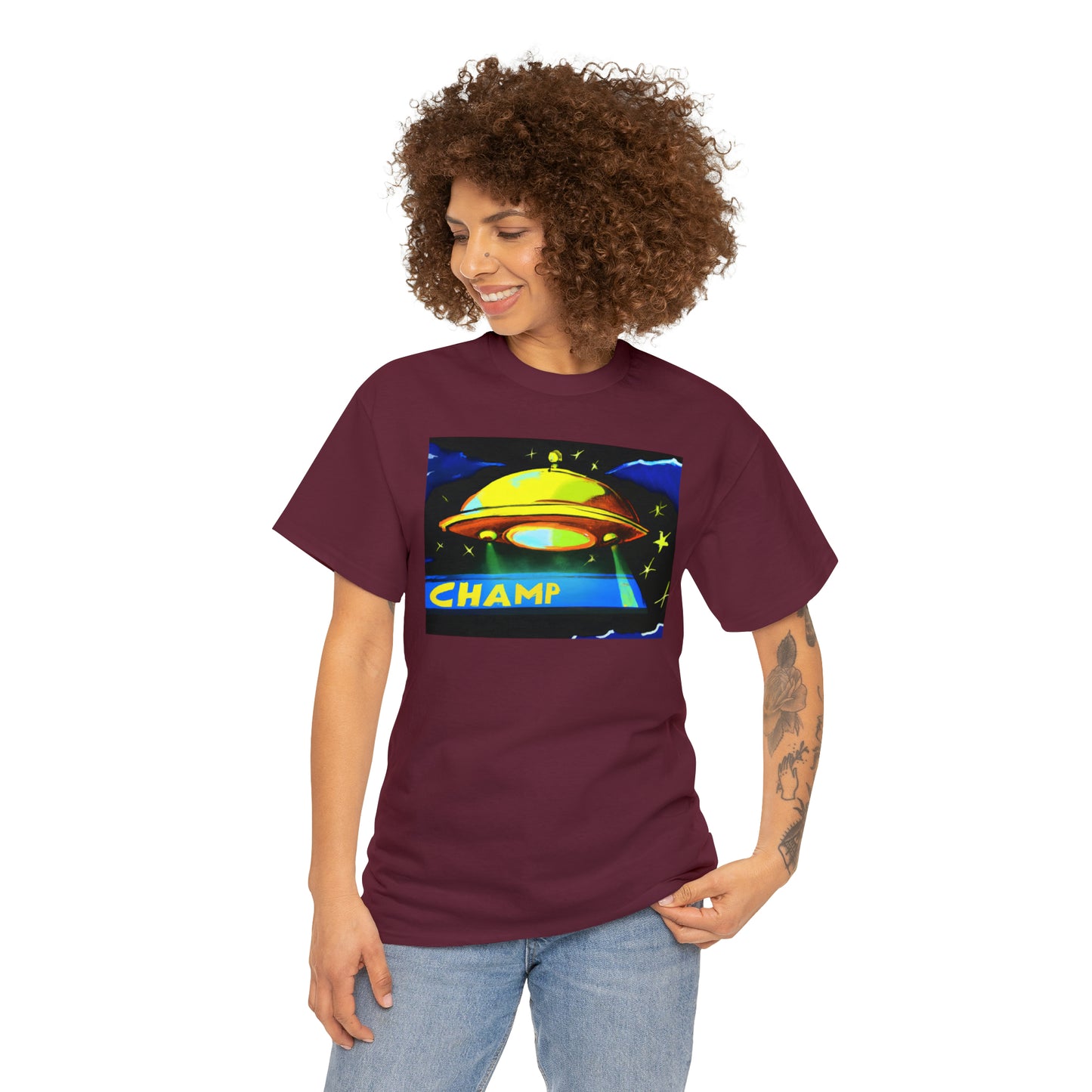 CHAMP UFO 14 - Post-Modern Style - AI Art - Gildan Heavy Cotton Tee