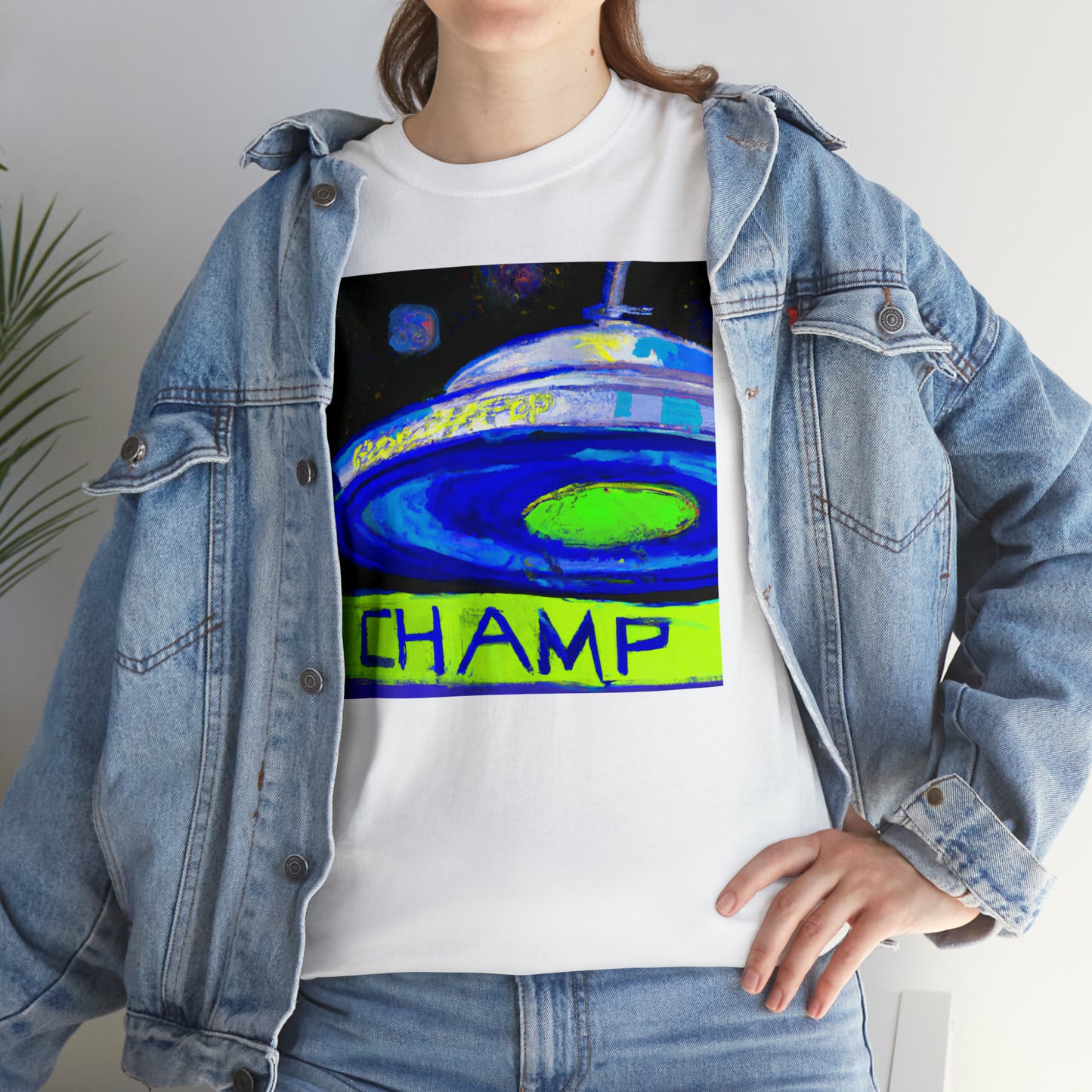 CHAMP UFO 12 - Post-Modern Style - AI Art - Gildan Heavy Cotton Tee