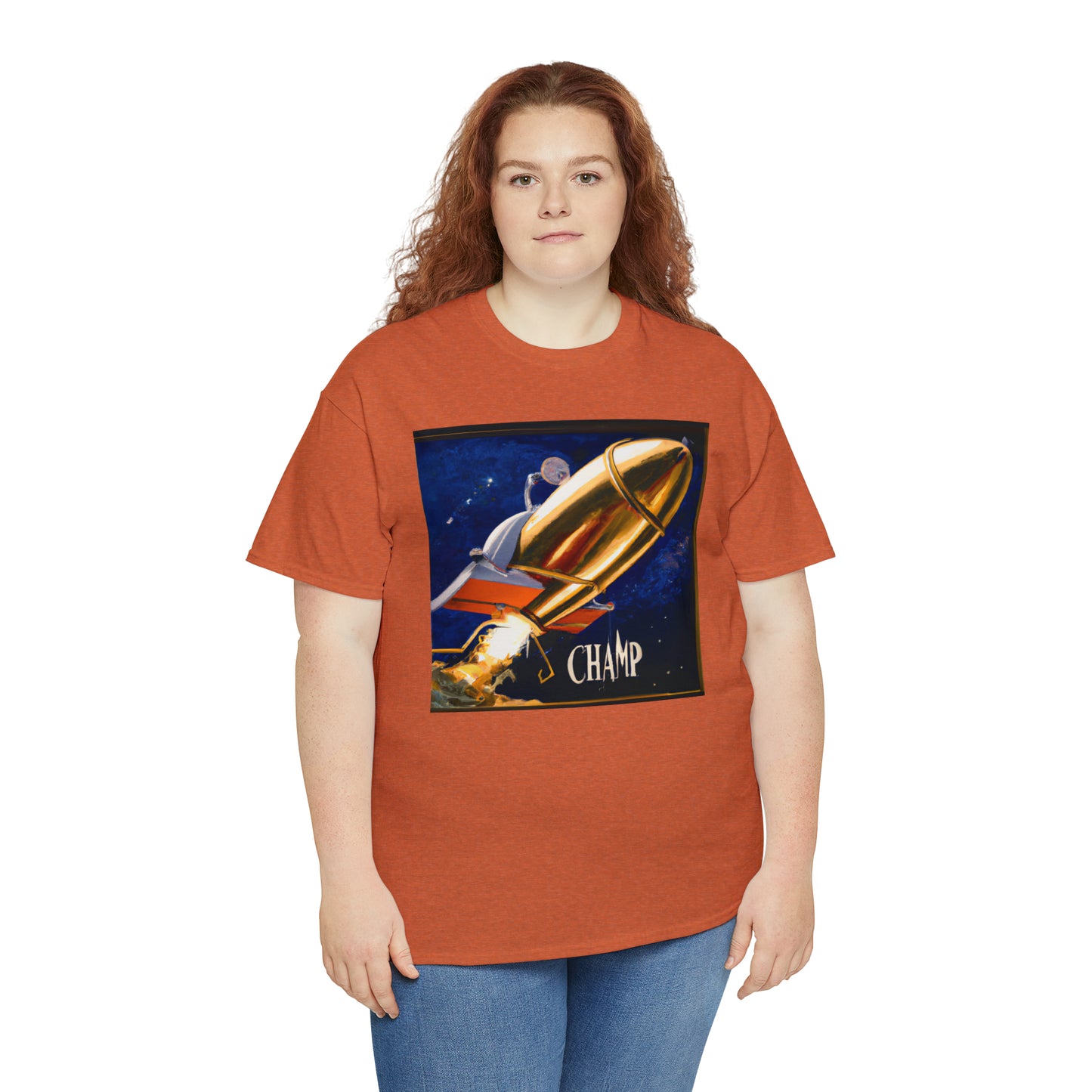 CHAMP Spaceship 9 - Renaissance Style - AI Art - Gildan Heavy Cotton Tee