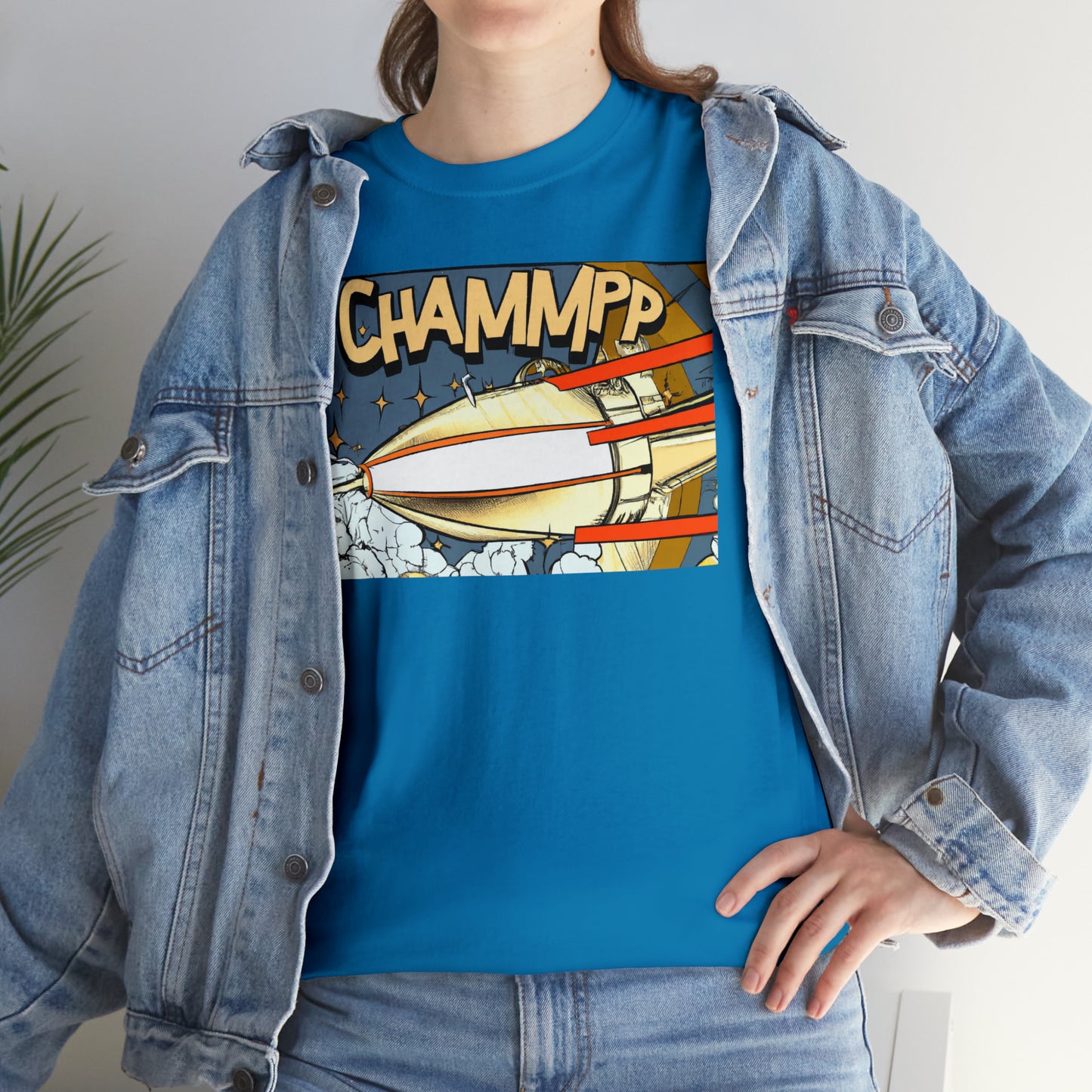 CHAMMPP Spaceship 2 - 1920's Style Comic - AI Art - Gildan Heavy Cotton Tee