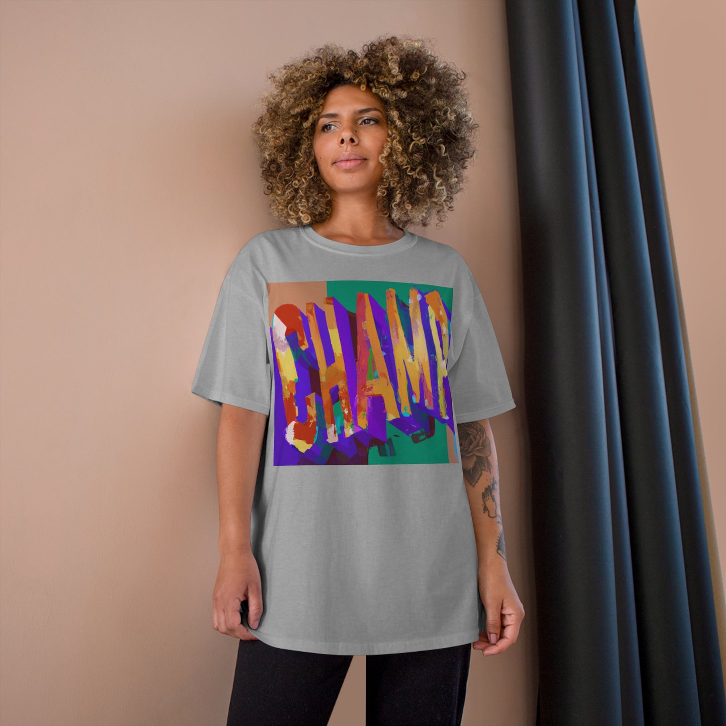 CHAMP Post-Modern Art Style Multi-Color - AI Art - Logo Champion T-Shirt