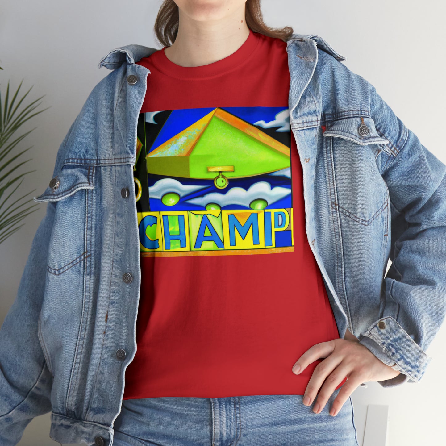 CHAMP UFO 11 - Cubist Style - AI Art - Gildan Heavy Cotton Tee