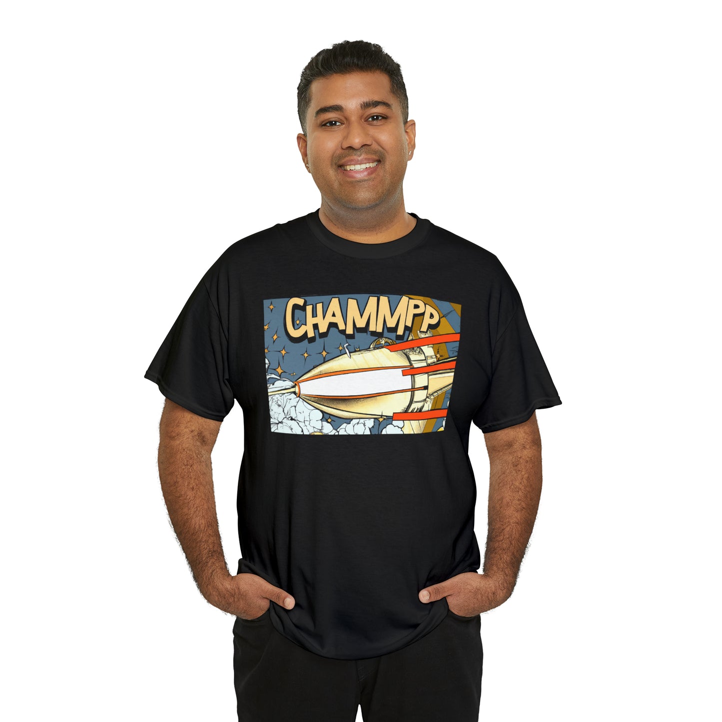 CHAMMPP Spaceship 2 - 1920's Style Comic - AI Art - Gildan Heavy Cotton Tee