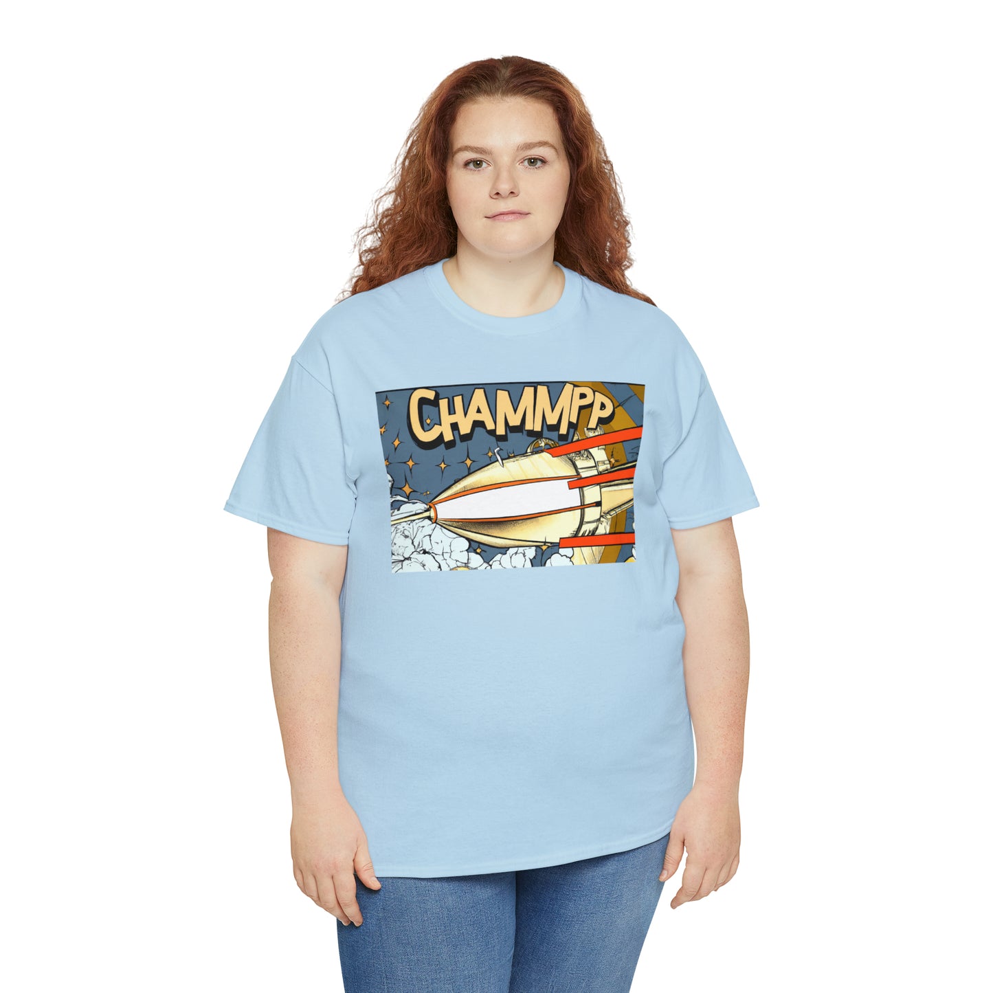 CHAMMPP Spaceship 2 - 1920's Style Comic - AI Art - Gildan Heavy Cotton Tee