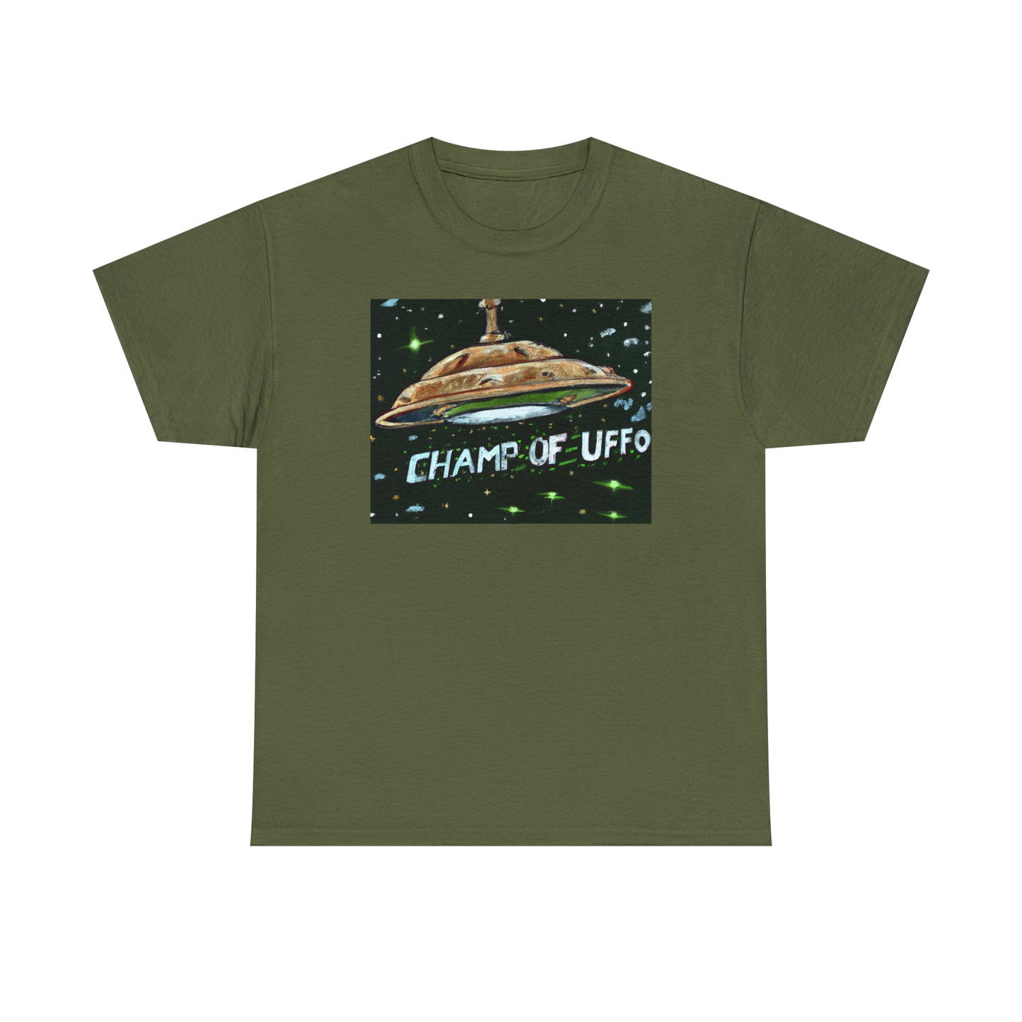 CHAMP OF UFFO (UFO 7) - Medeival Style Art - AI Art - Gildan Heavy Cotton Tee