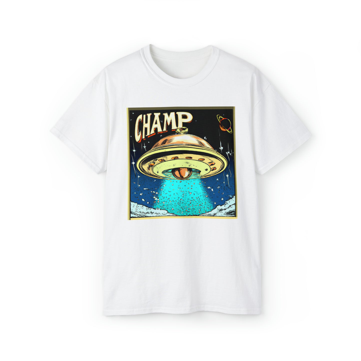 CHAMP UFO 4 - 1800's Style Comic Art - AI Art - Gildan Ultra Cotton Tee