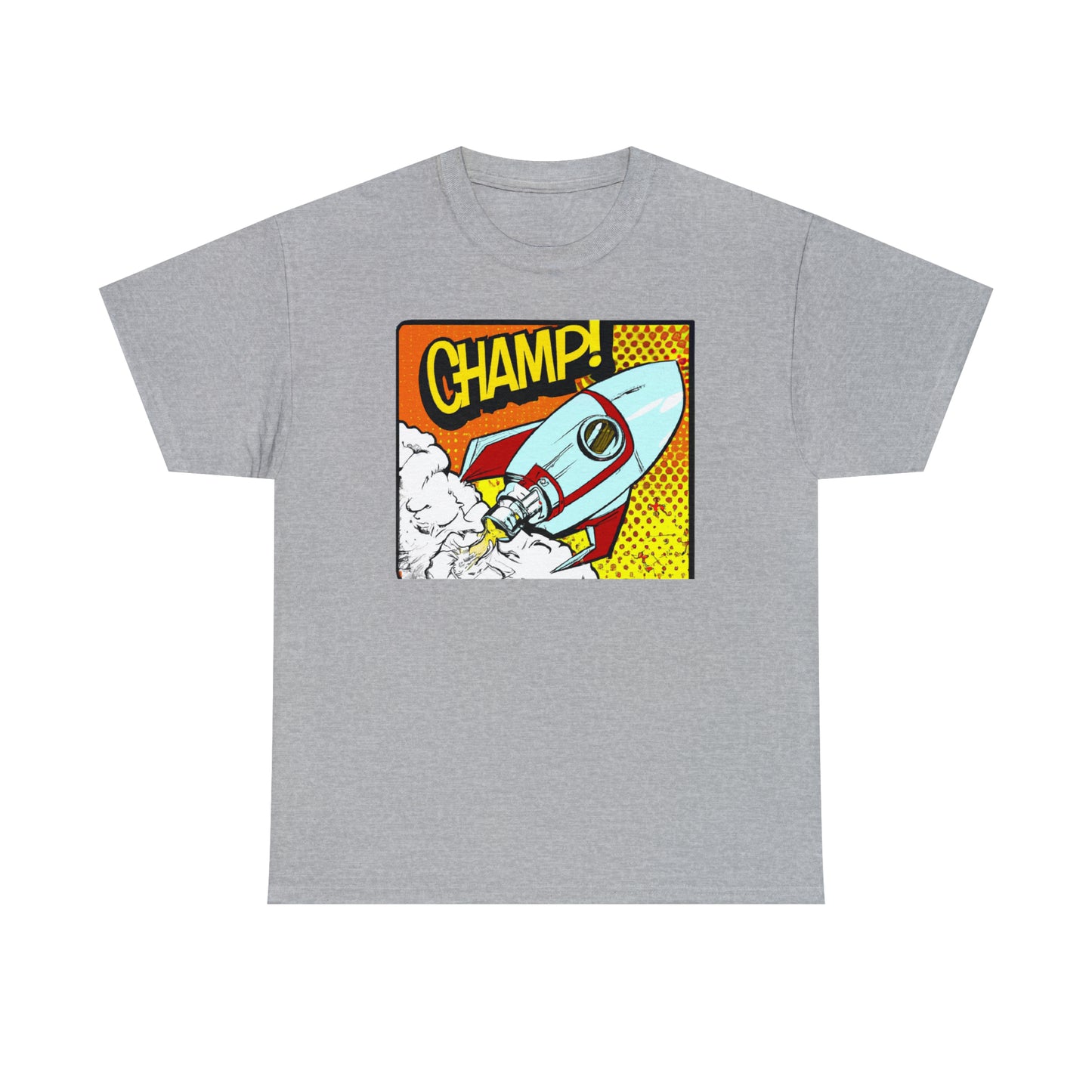 CHAMP! Spaceship 3 - 1950's Comic Book Style - AI Art - Gildan Heavy Cotton Tee