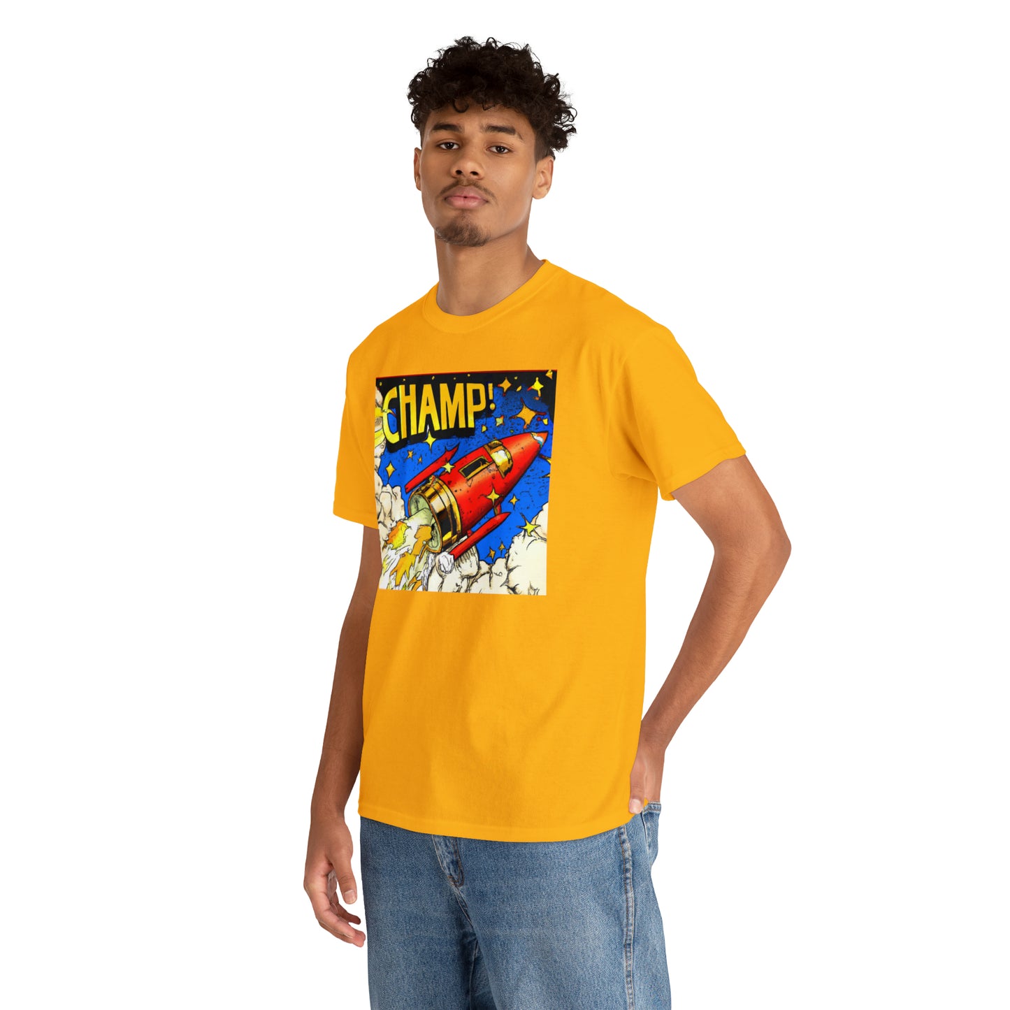 CHAMP! Spaceship 4 - 1700's Comic Style - AI Art - Gildan Heavy Cotton Tee