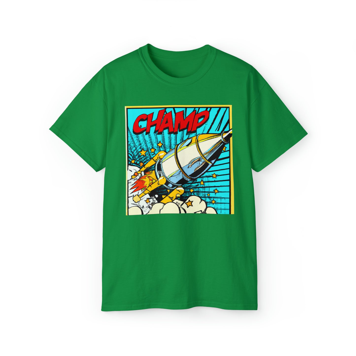 CHAMP Spaceship 6 - 1960's Style Comic Book Art - AI Art - Gildan Ultra Cotton Tee