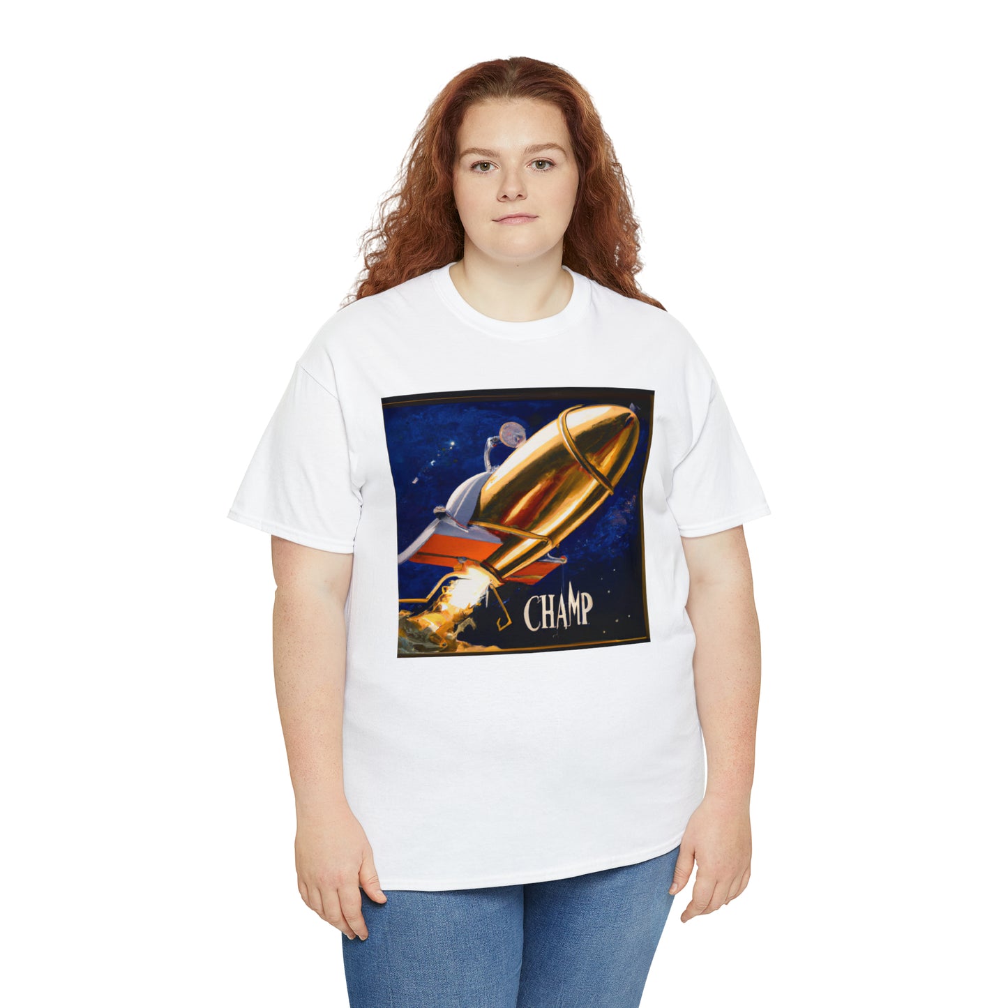 CHAMP Spaceship 9 - Renaissance Style - AI Art - Gildan Heavy Cotton Tee