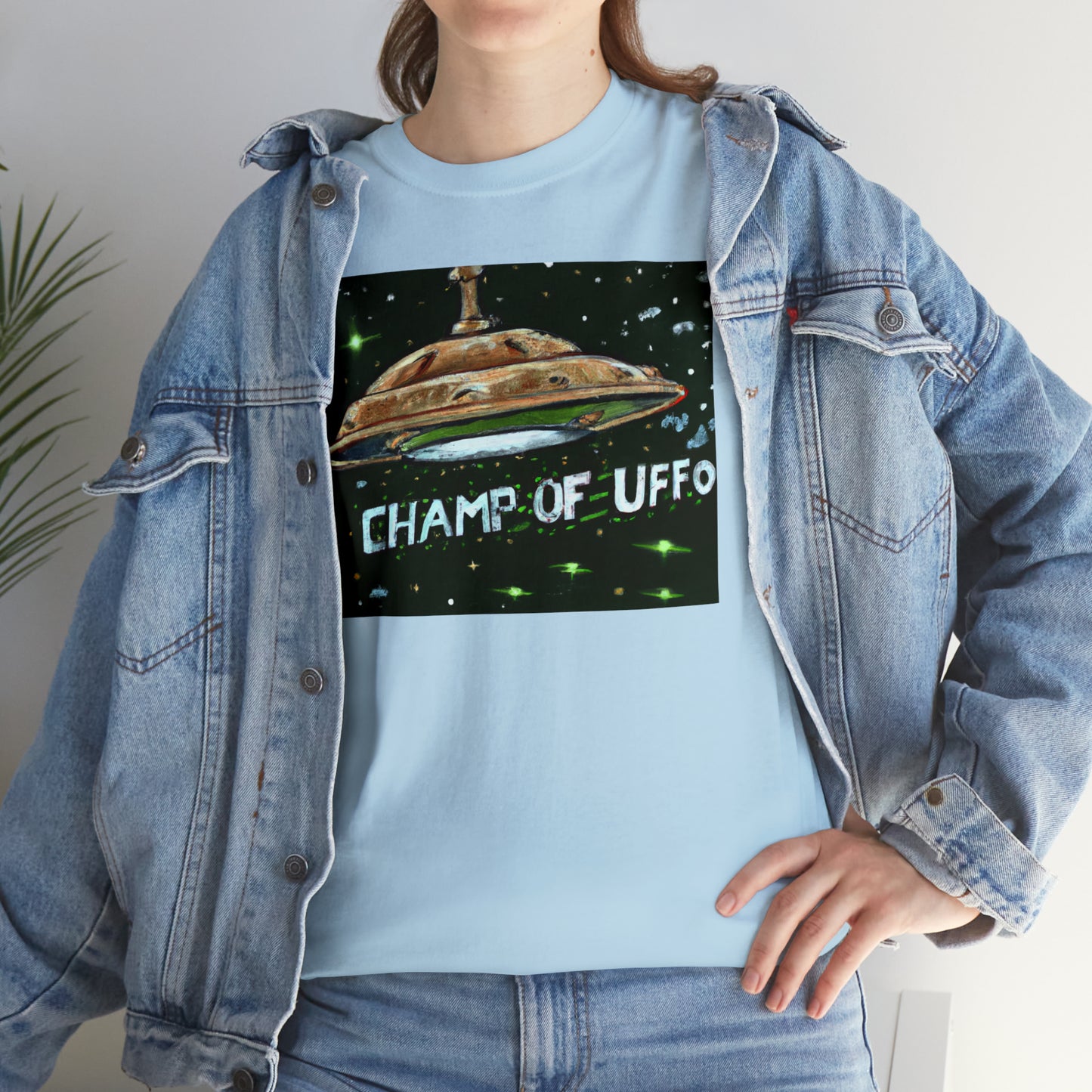 CHAMP OF UFFO (UFO 7) - Medeival Style Art - AI Art - Gildan Heavy Cotton Tee