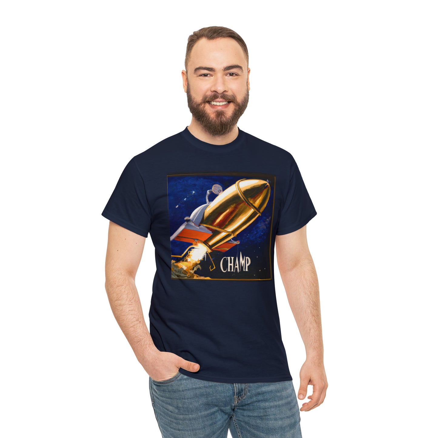 CHAMP Spaceship 9 - Renaissance Style - AI Art - Gildan Heavy Cotton Tee