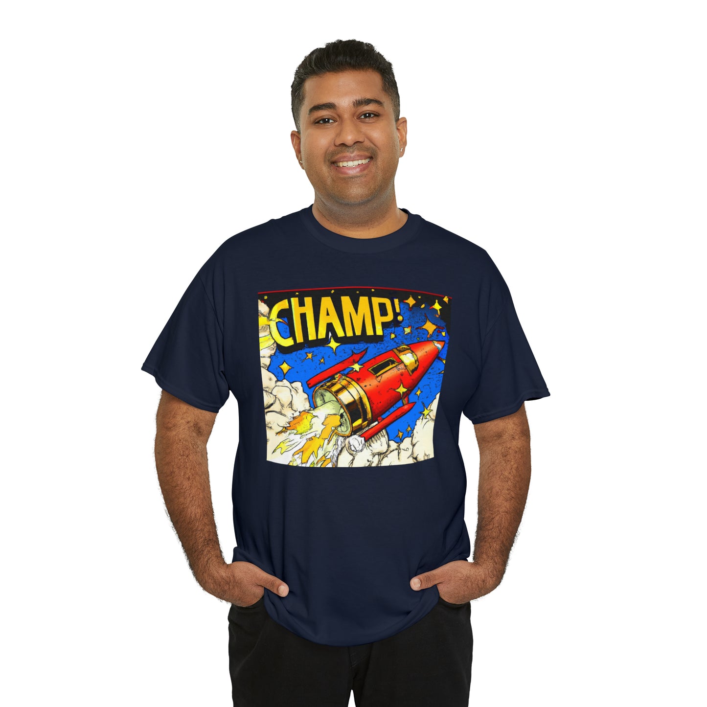 CHAMP! Spaceship 4 - 1700's Comic Style - AI Art - Gildan Heavy Cotton Tee