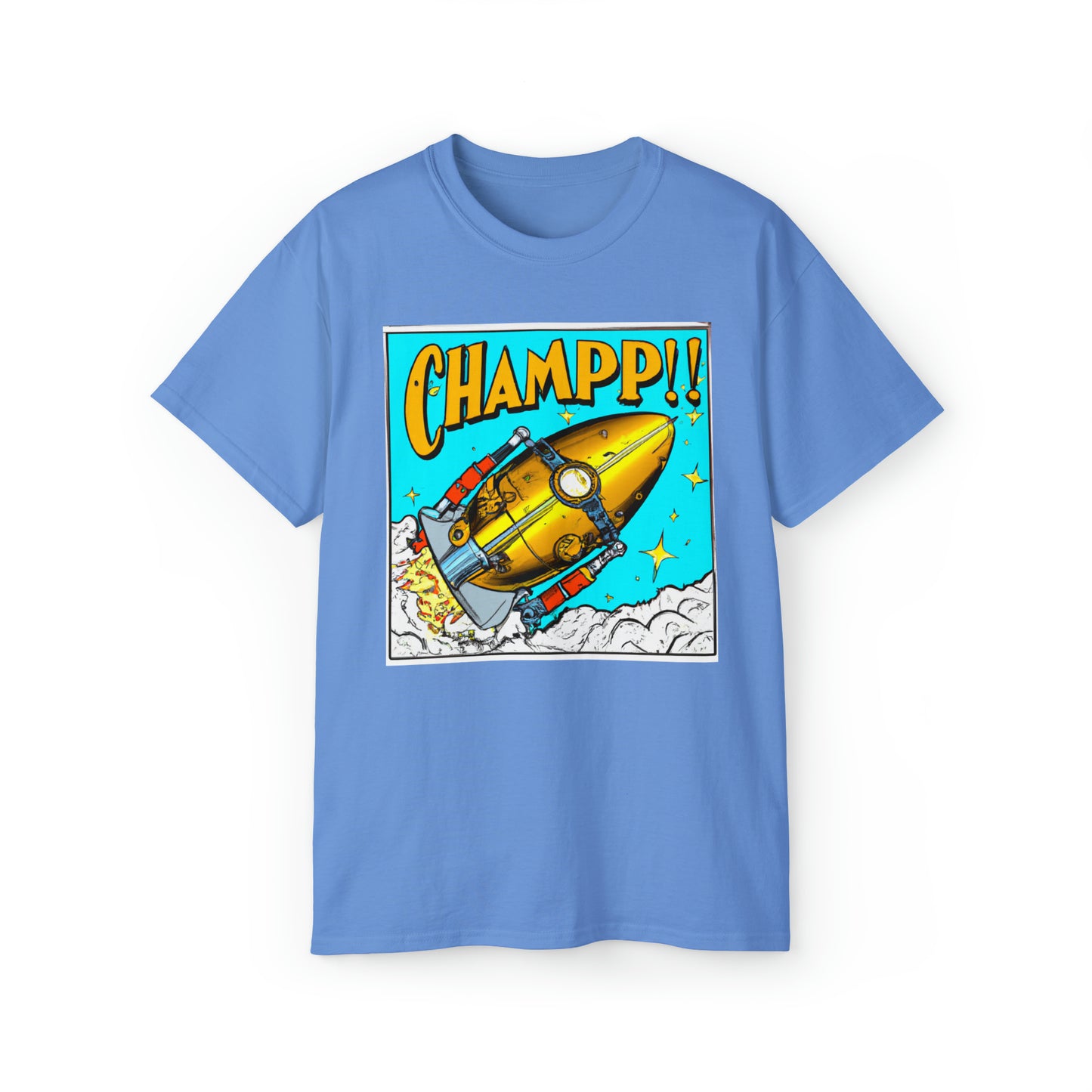 CHAMP Spaceship 10 - 1800's Style Comic Art - AI Art - Gildan Ultra Cotton Tee