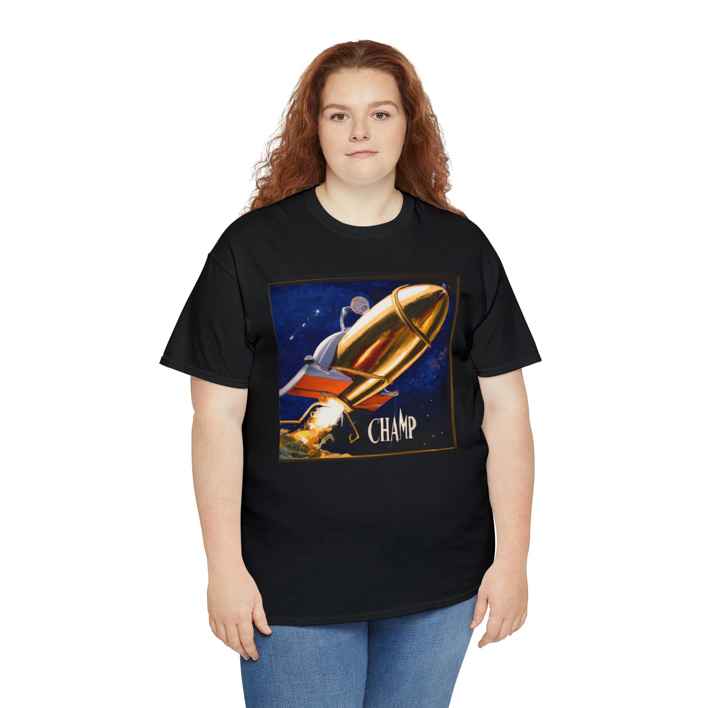 CHAMP Spaceship 9 - Renaissance Style - AI Art - Gildan Heavy Cotton Tee