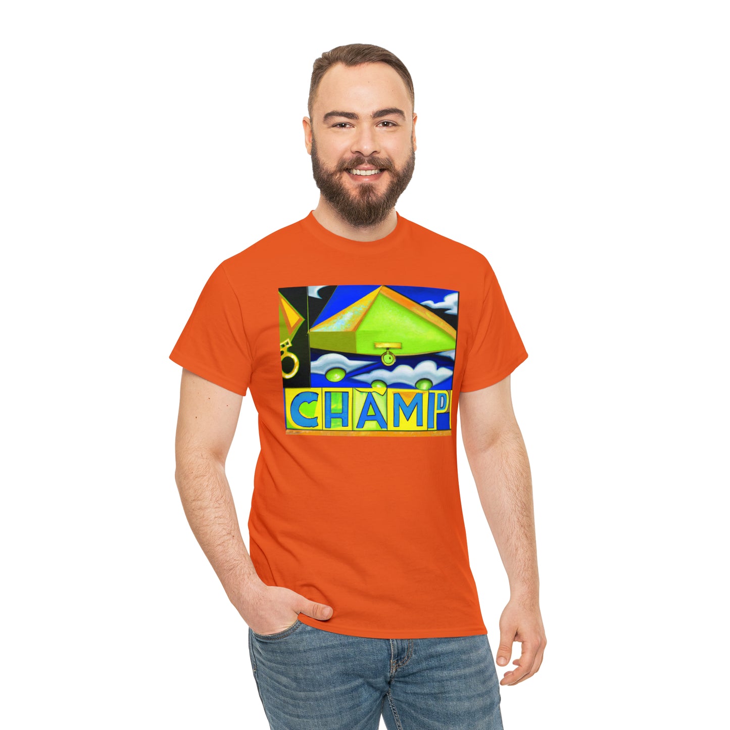 CHAMP UFO 11 - Cubist Style - AI Art - Gildan Heavy Cotton Tee