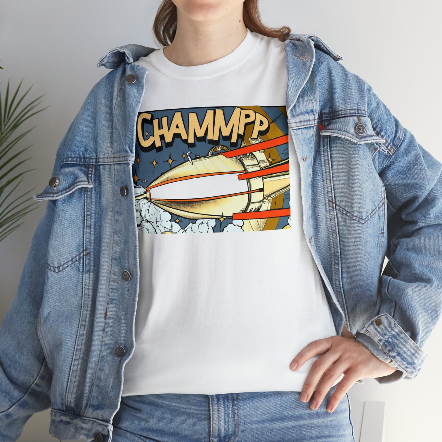 CHAMMPP Spaceship 2 - 1920's Style Comic - AI Art - Gildan Heavy Cotton Tee