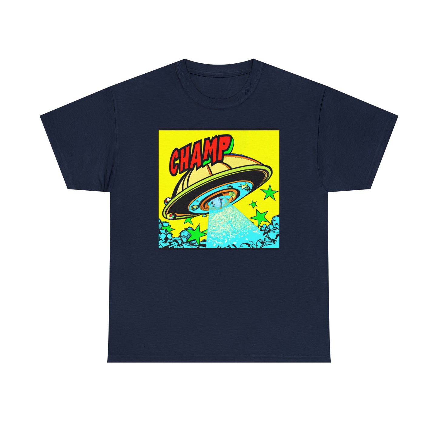 CHAMP UFO 18 - 1600's Style Comic Art - AI Art - Gildan Heavy Cotton Tee