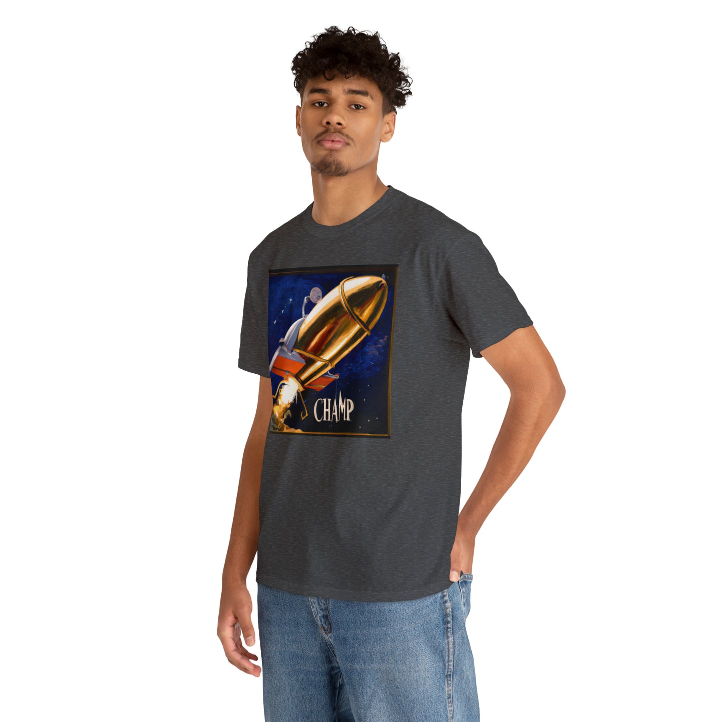 CHAMP Spaceship 9 - Renaissance Style - AI Art - Gildan Heavy Cotton Tee