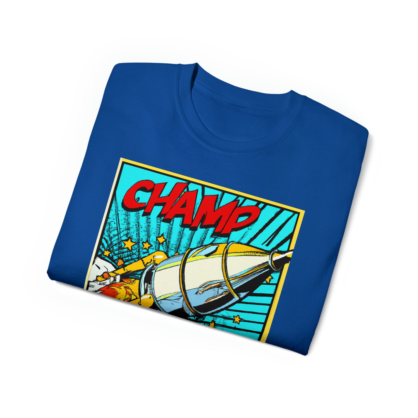 CHAMP Spaceship 6 - 1960's Style Comic Book Art - AI Art - Gildan Ultra Cotton Tee