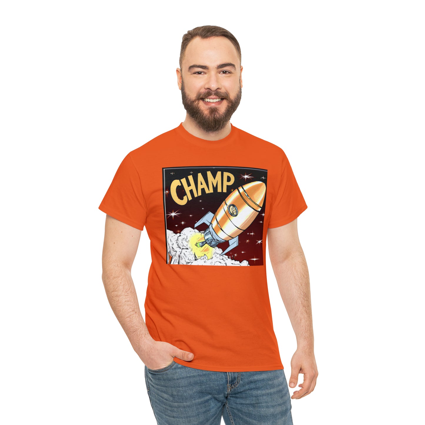 CHAMP Spaceship 12 - 1800's Style Comic Art - AI Art - Gildan Heavy Cotton Tee